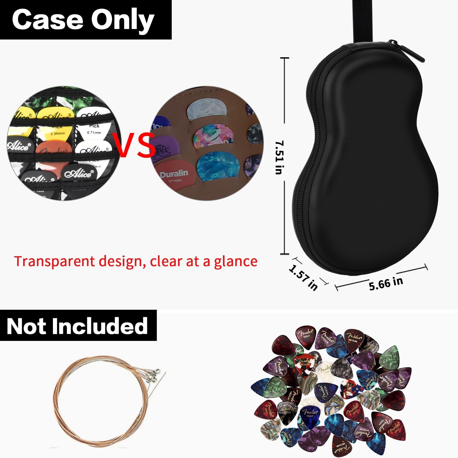 Ankhoh Guitar Pick Holder Case For Fender/For Acoustic/For Chromacast/For D 'Addario/For Jim Dunlop/For Bolopick/For Unlp Musica