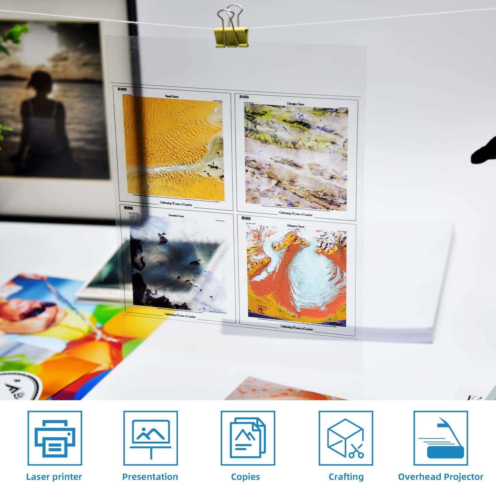 Uinkit 11X17 Laser Transparency Film Ohp 50 Pack Acetate Sheets Clear Overhead Projector Laserjet Film For Color Laser Jet Print