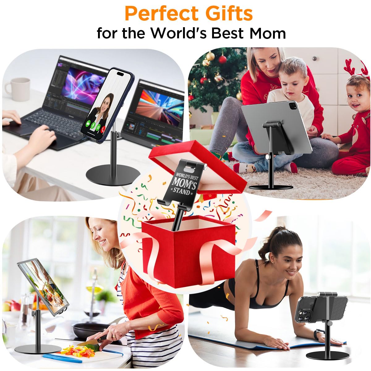 Aicase Gifts For Mom, Birthday Christmas Mothers Day Presents For Mom From Daughter And Son, Unique Worlds Best Moms Ideas Stand