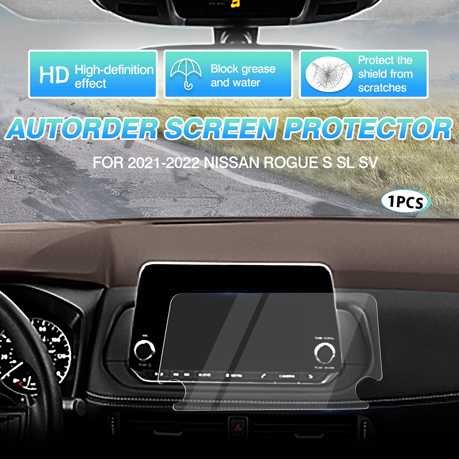Autorder Screen Protector For 2021 2022 2023 2024 Nissan Rogue S Sv Accessories 8 Inch Tempered Glass Film Touchscreen Protector