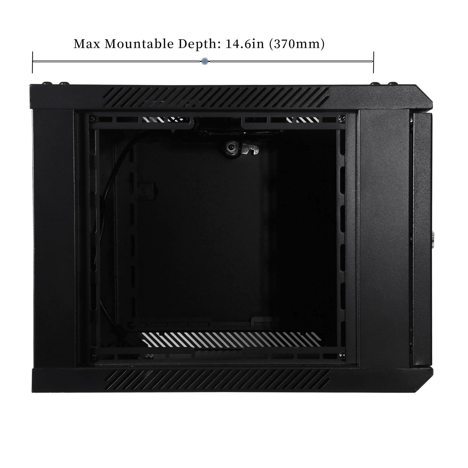 Rackpath 6U Performance Wall Mount Server Cabinet Network Rack Enclosure, Quiet Cooling Fan, Locking Glass Door, Black