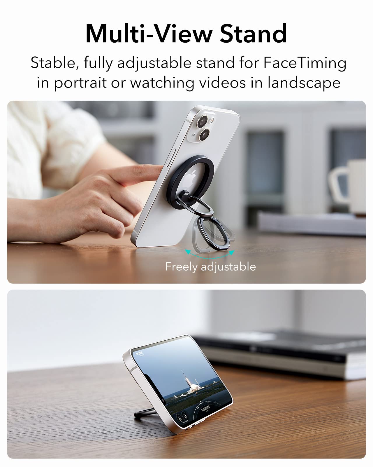 Esr For Magsafe Phone Grip, Magsafe Ring Holder, Magnetic Phone Ring Holder, Magnetic Phone Grip With 2-Way Stand For Iphone 17/