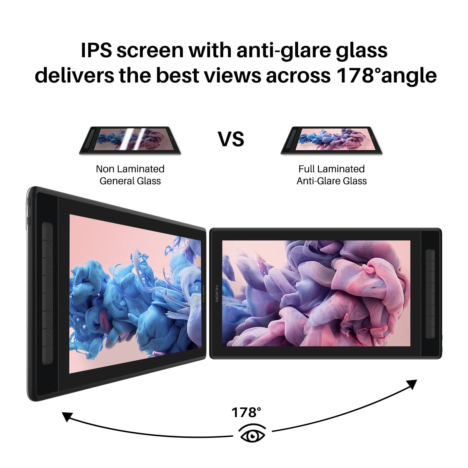 Huion Kamvas Pro 16 2.5K Qhd Drawing Tablet With Screen Qled Full-Laminated Graphics Tablet With Battery-Free Pen, 15.8-Inch Dig