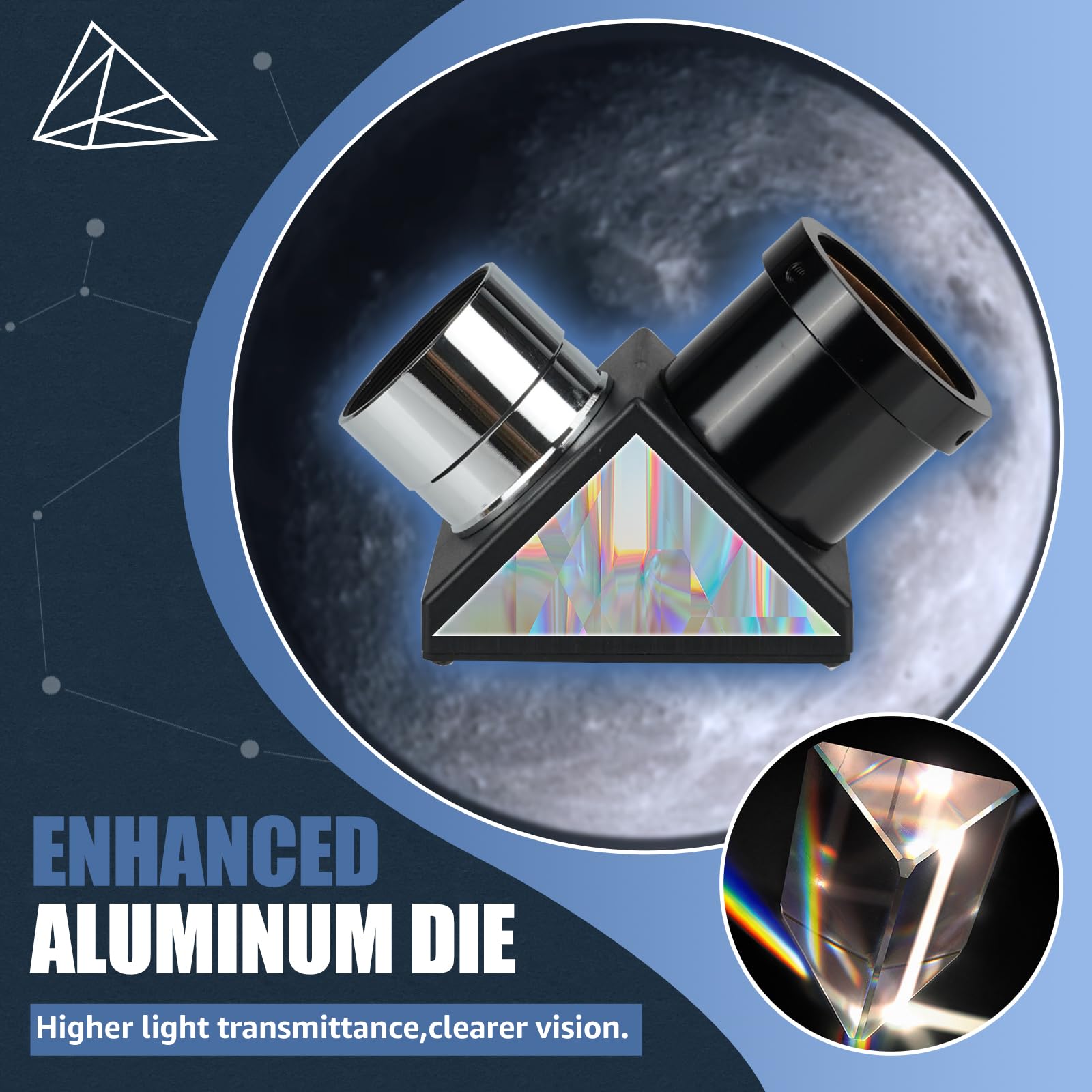 Svbony Sv221 90 Degree Diagonal Mirror, Telescope Diagonal 1.25 Inches With Brass Compression Rings, Telescope Accessory For Ref