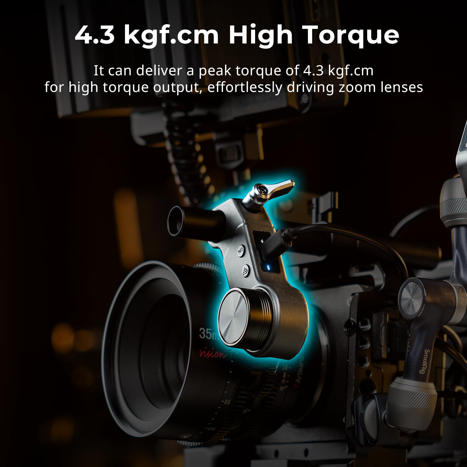 Smallrig Wireless Receiver Motor (Lite), 4.3 Kgf.Cm Peak Torque, Supports Pd & Qc Fast Charging, Low Latency And Precise Control