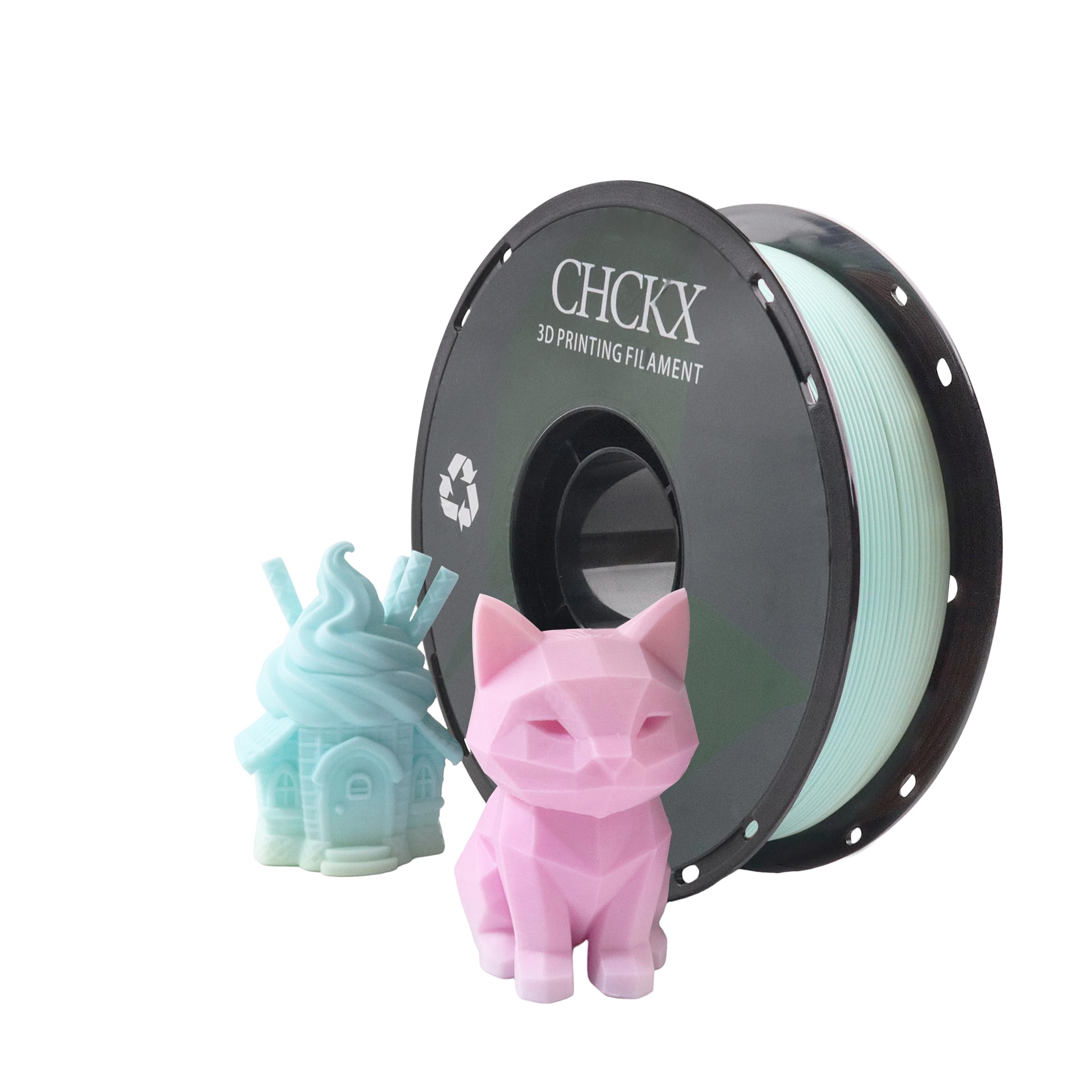 CHCKX Matte Rainbow PLA 3D Printer Filament, 1KG Spool(2.2lbs) 1.75mm PLA Gradient Filament for Most FDM 3D Printers, Candy 2 Gr
