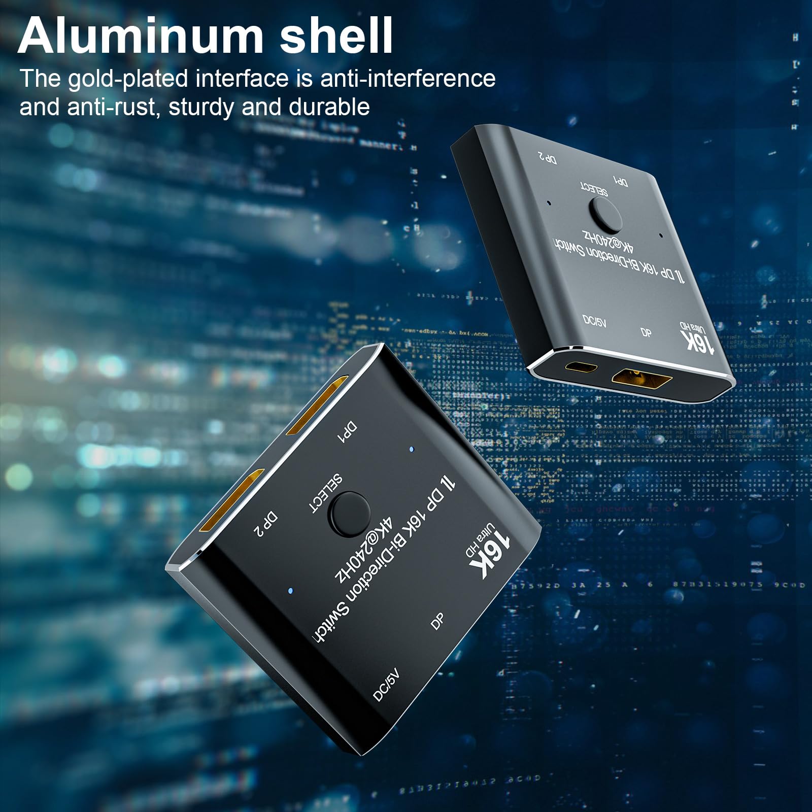 Cabledeconn Displayport 8K Dp 1.4 Switch Bi Direction 8K@30Hz 4K@120Hz Splitter Converter For Multiple Source And Displays (Dp 1