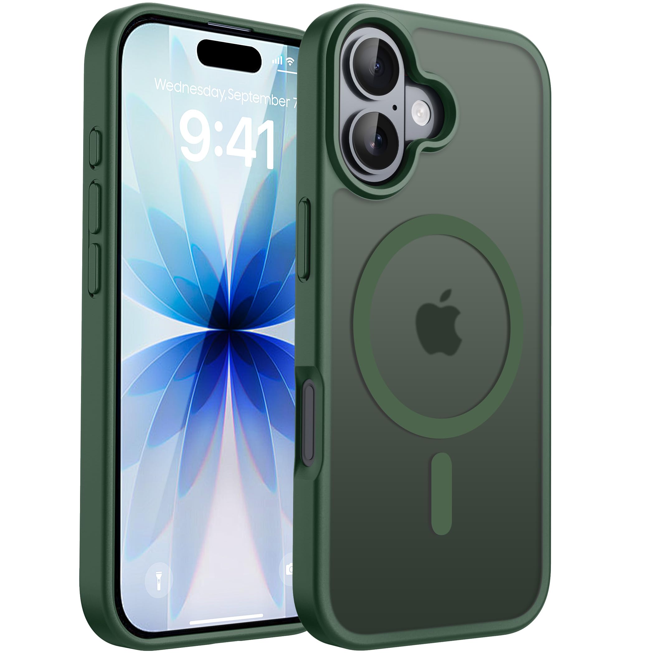 CACOE Magnetic Case for iPhone 17 6.3 inch-Compatible with MagSafe & Magnetic Car Phone Mount,Not Yellowing Anti-Scratch (Dark G