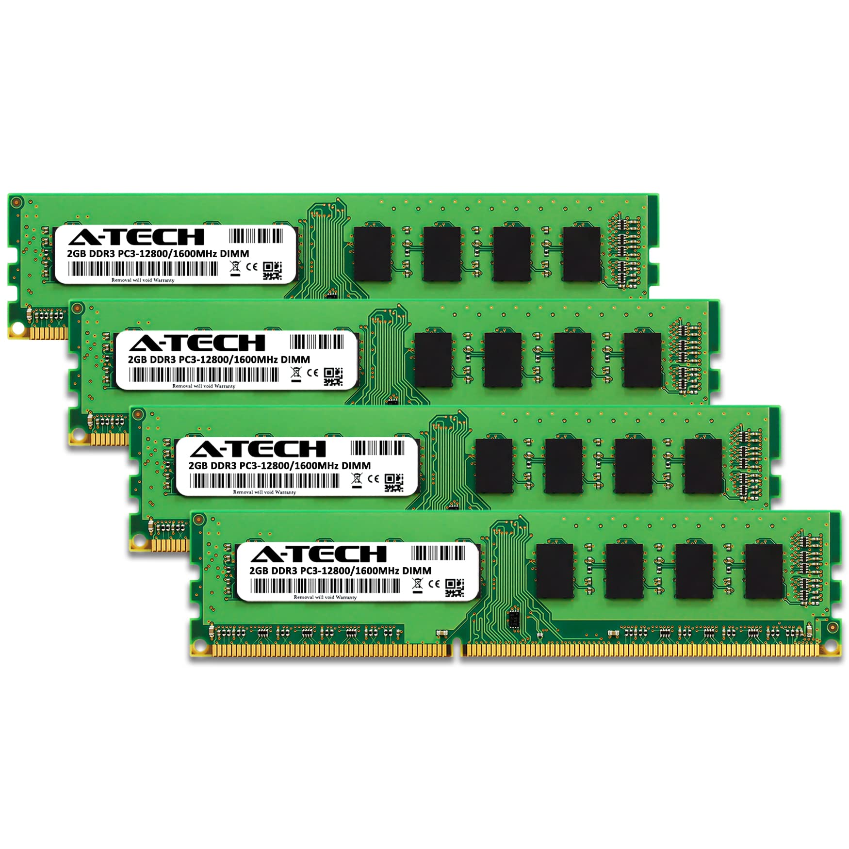 A Tech 8Gb (4X2Gb) Ddr3 1600Mhz Pc3 12800 Cl11 Dimm 240 Pin Non Ecc Udimm Desktop Ram Memory Modules