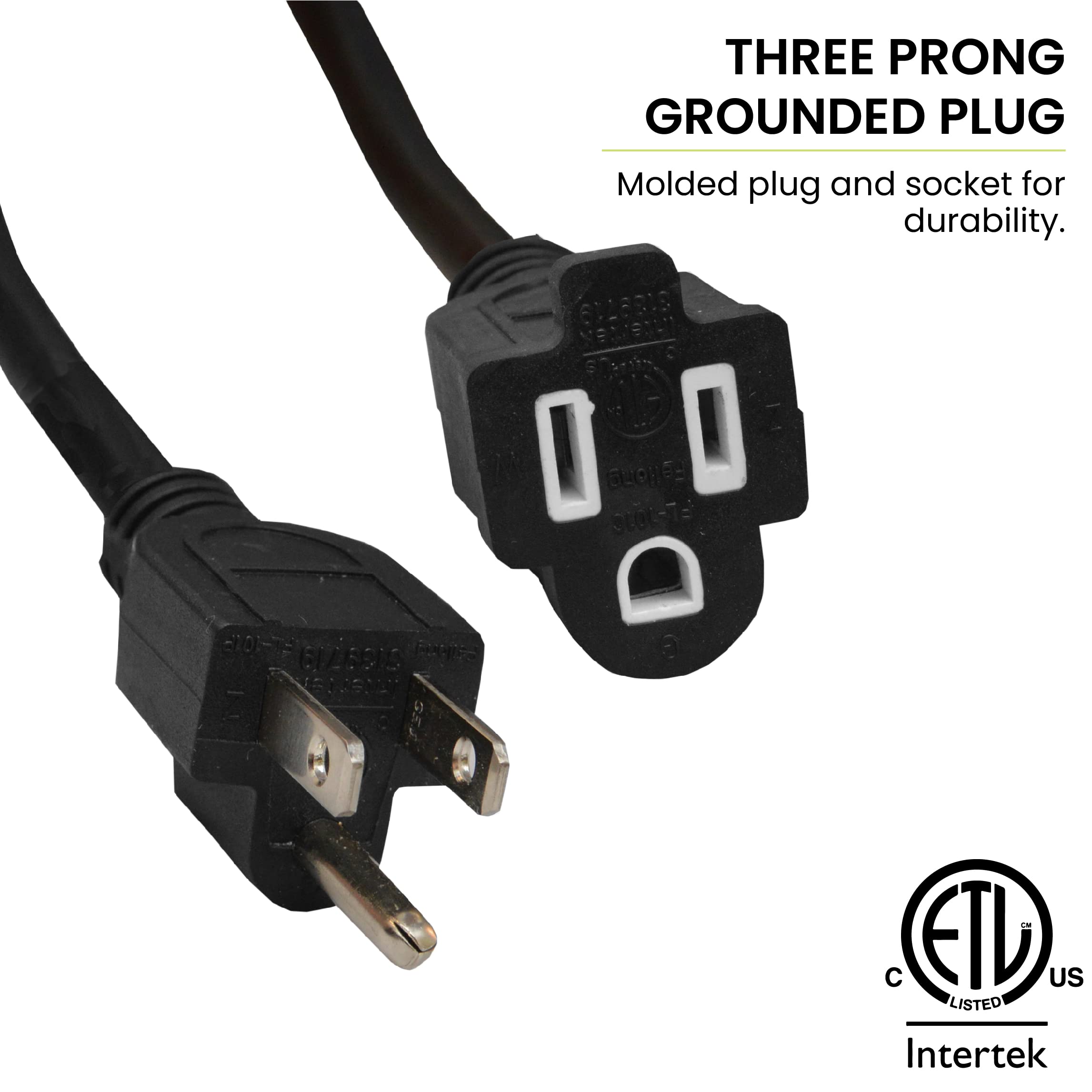 Go Green Power Inc. (Gg 13715Bk) 16/3 Sjtw Outdoor Extension Cord, Black, 15 Ft