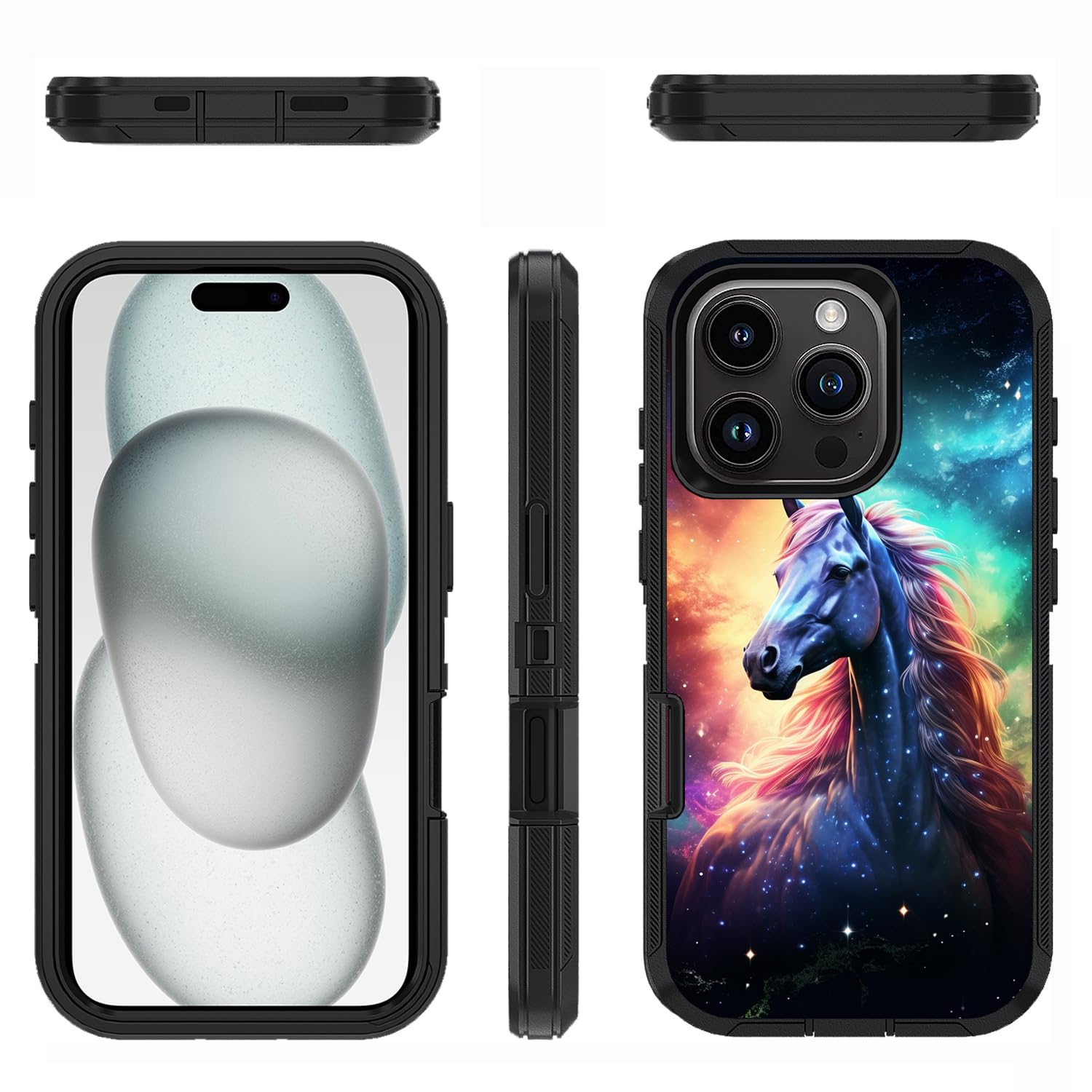 Fqtbceari Designed For Iphone 16 Pro Max Case, Military Grade Heavy Duty 3-Layer Shockproof Drop Full-Body Protective Phone Cove