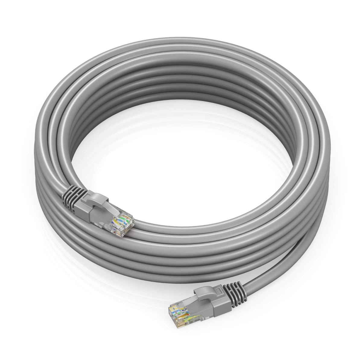 Maximm Ethernet Cable 50 Ft Cat6 High Speed Internet Network Lan Cable Cord, Outdoor Waterproof (Gray)