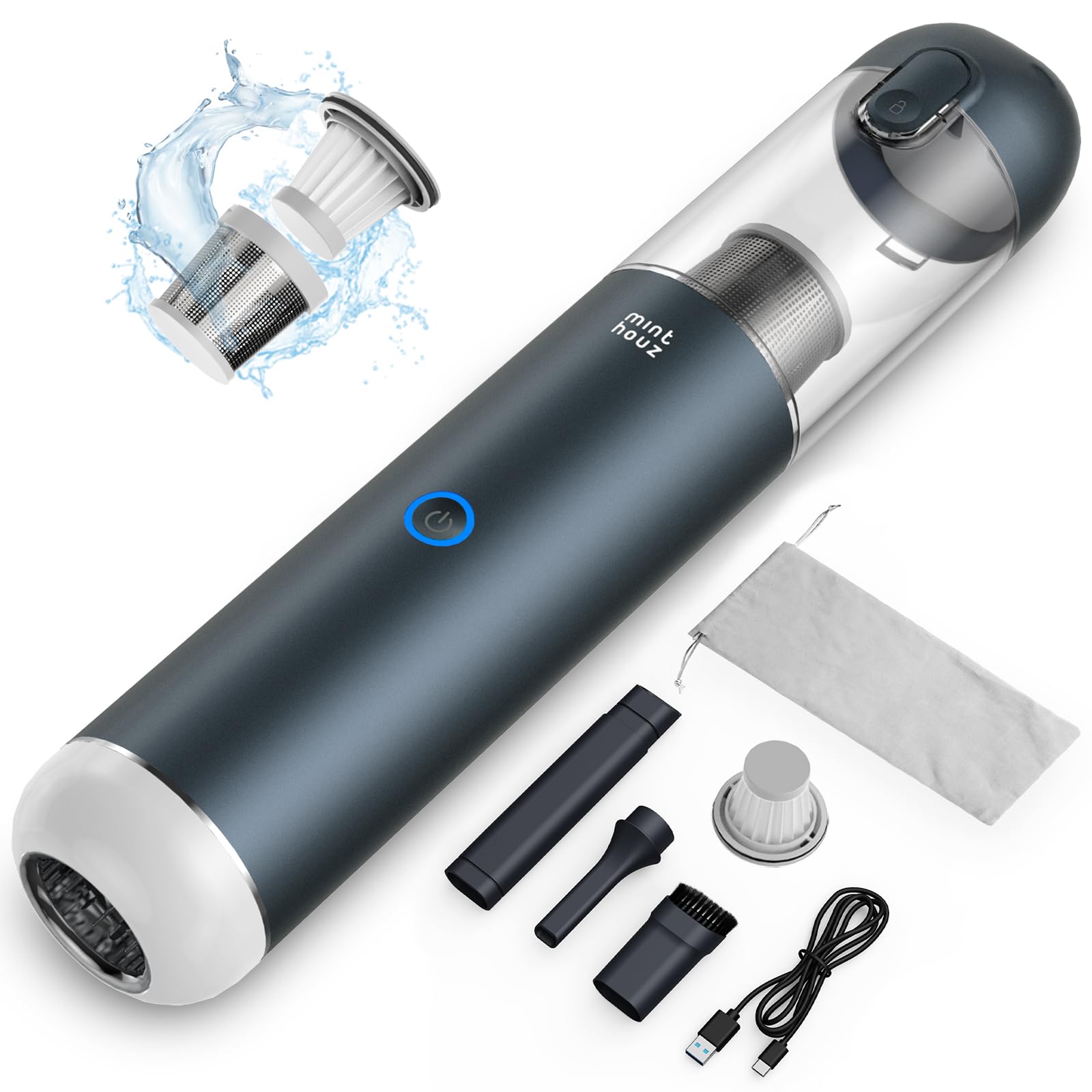 Car Vacuum Portable Cordless 17000Pa   120W Handheld Vacuum Rechargeable With Blower, Ultra Lightweight Mini Vacuum Cleaner With