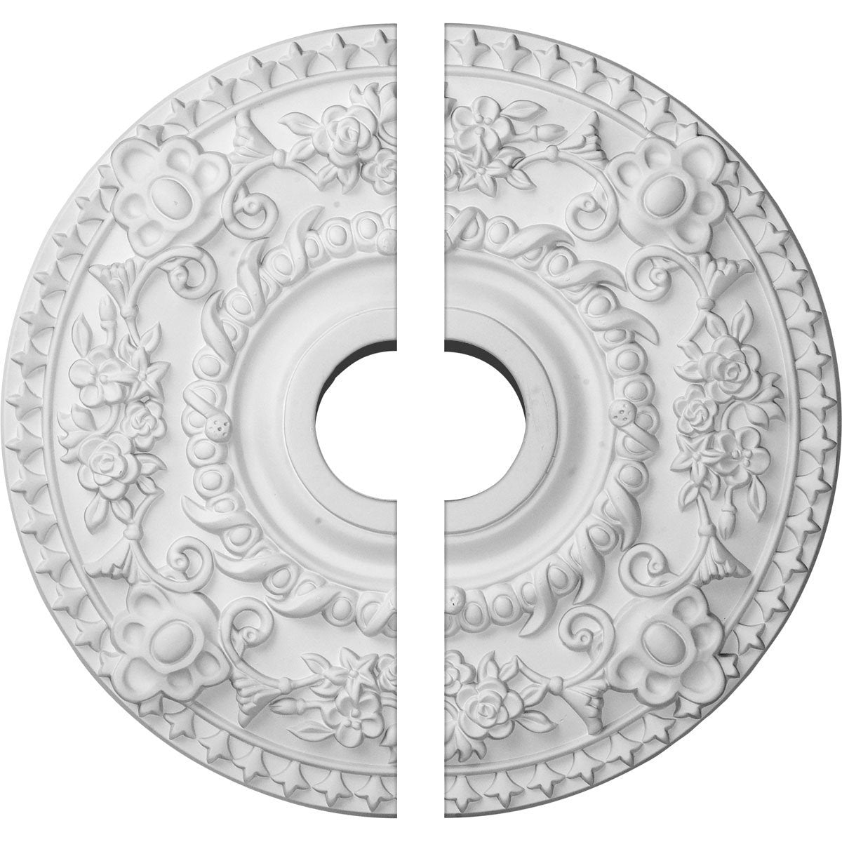 Ekena Millwork Cm18Ro2 Rose Ceiling Medallion, 18''Od X 3 1/2''Id X 1 1/2''P, Factory Primed