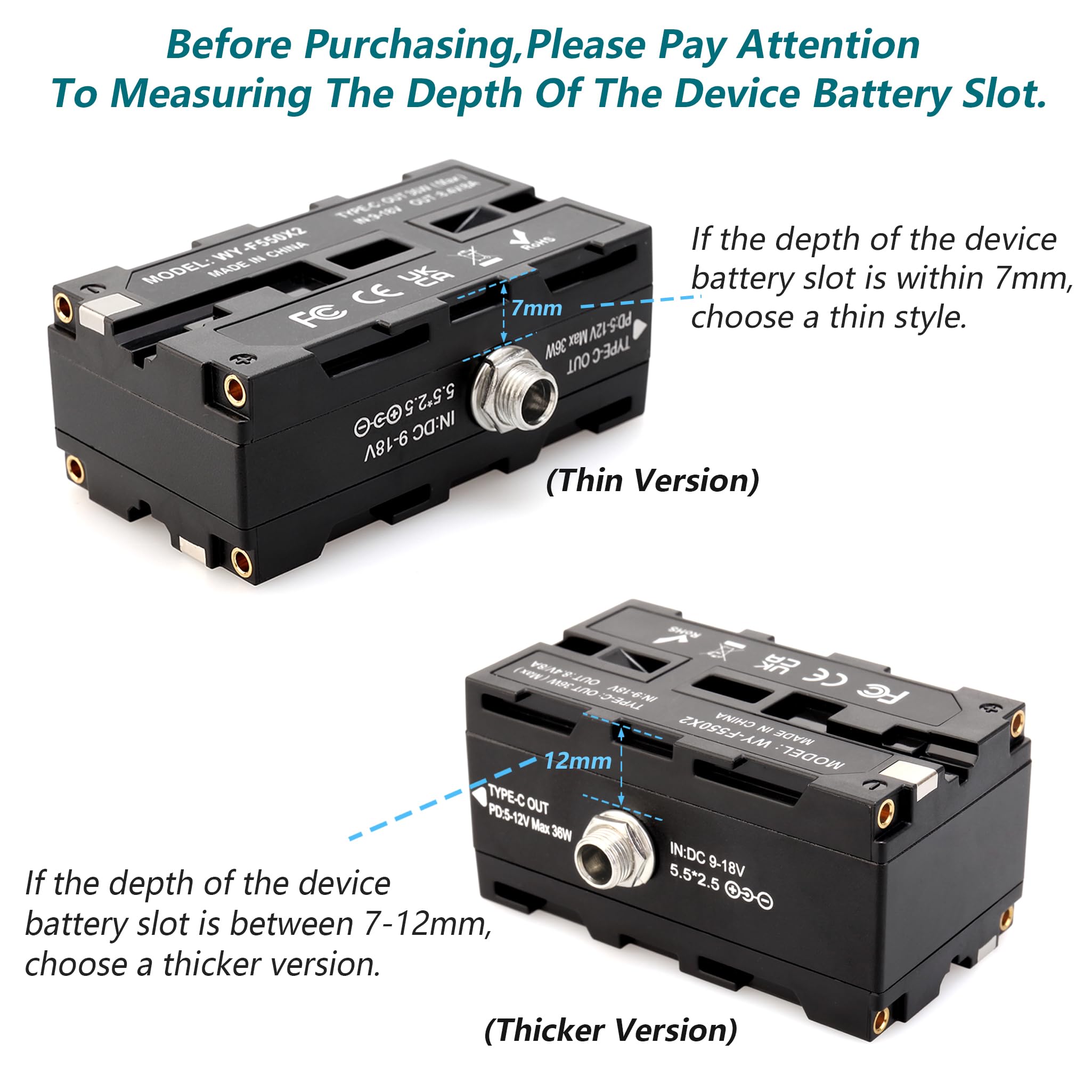 Kocackoo D Tap To Double Sided Np F550/970/570/770 Dummy Battery Power Adapter Compatible For Led Light, Feelworld,Atomos Ninja/