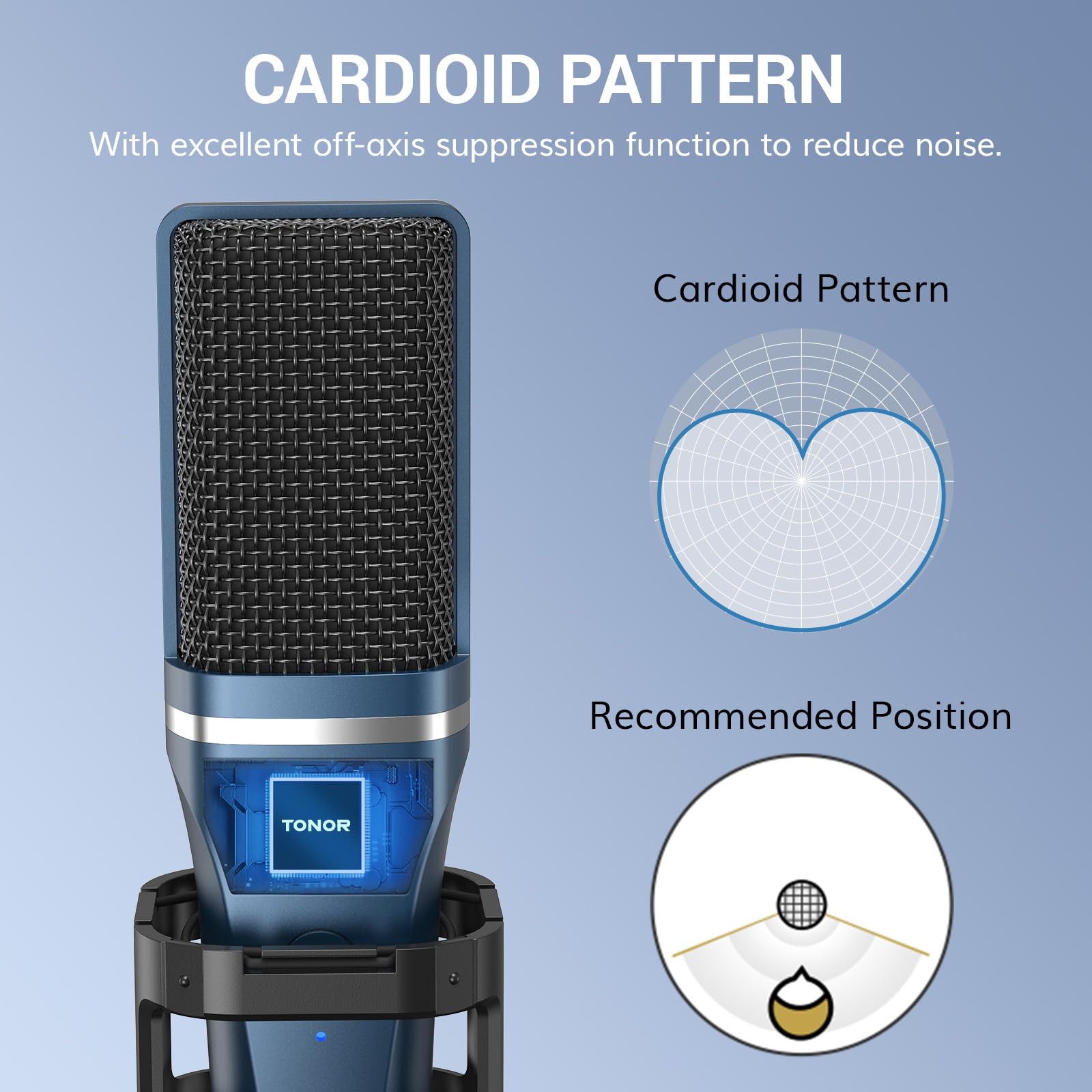 Tonor Tc-777 Podcast Microphone, Usb Computer Microphone, Cardioid Condenser Pc Mic With Tripod Stand And Pop Filter For Podcast