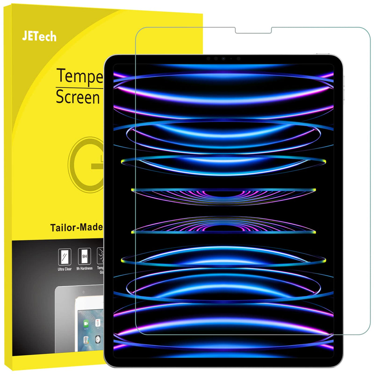 Jetech Screen Protector For Ipad Pro 12.9 Inch 2022/2021/2020/2018 (6Th/5Th/4Th/3Rd) Model, Edge To Edge Liquid Retina Display,