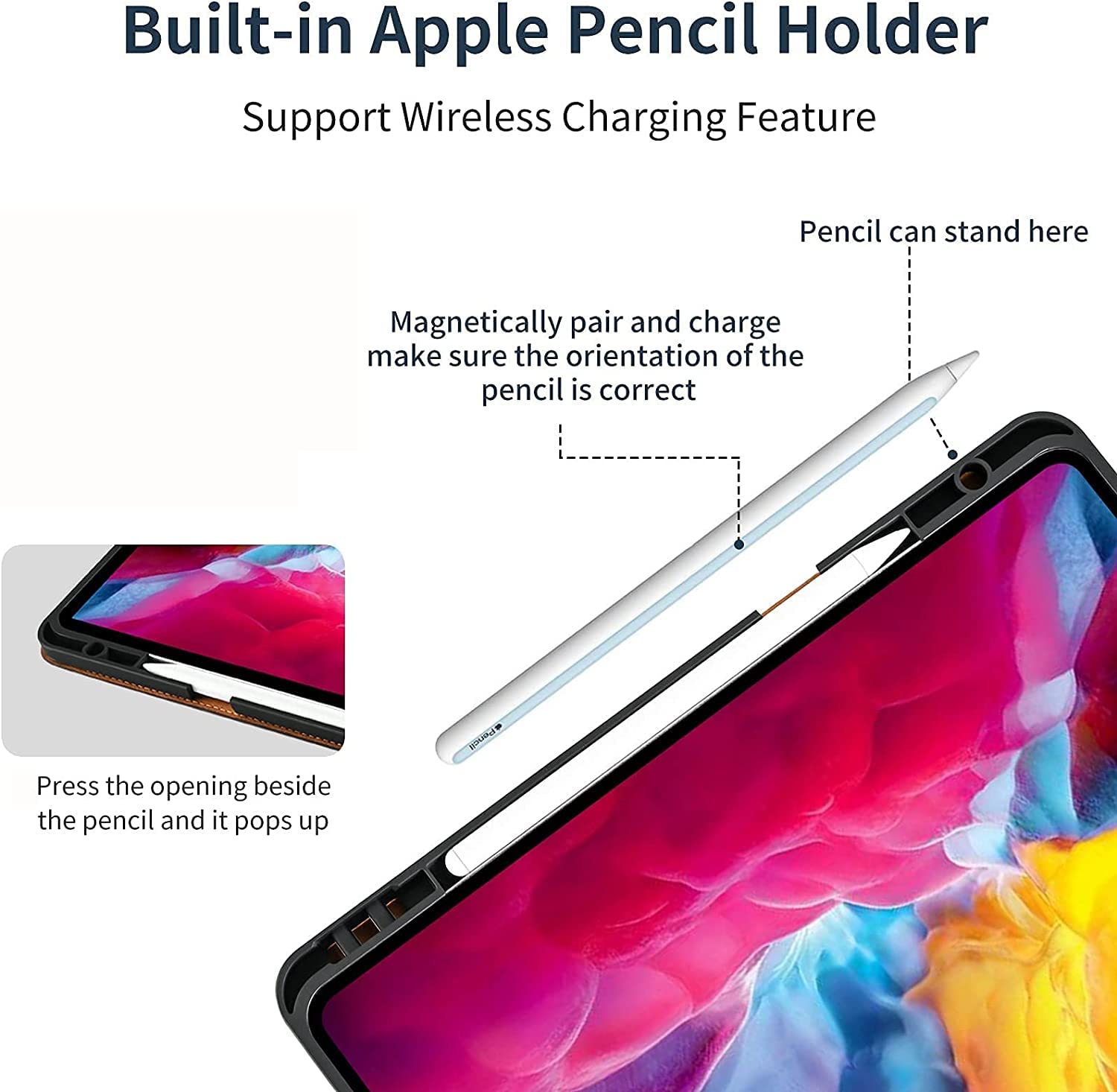 Nanruil For Ipad 10Th Generation Case 2022 And Ipad 10Th Gen 10.9 Inch Genuine Leather Cover Protective Shell,Built In Pencil Ho