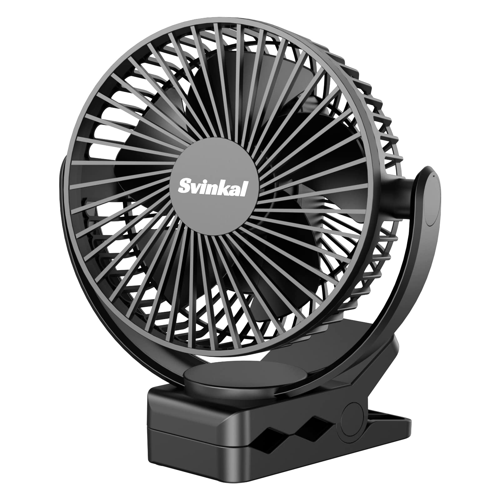 Svinkal Usb Portable Fan, 5000Mah Charging Portable Battery Clip On Fans, 6Inch Quiet Usb Personal Desk Fan, 3 Speeds, 720 Angle