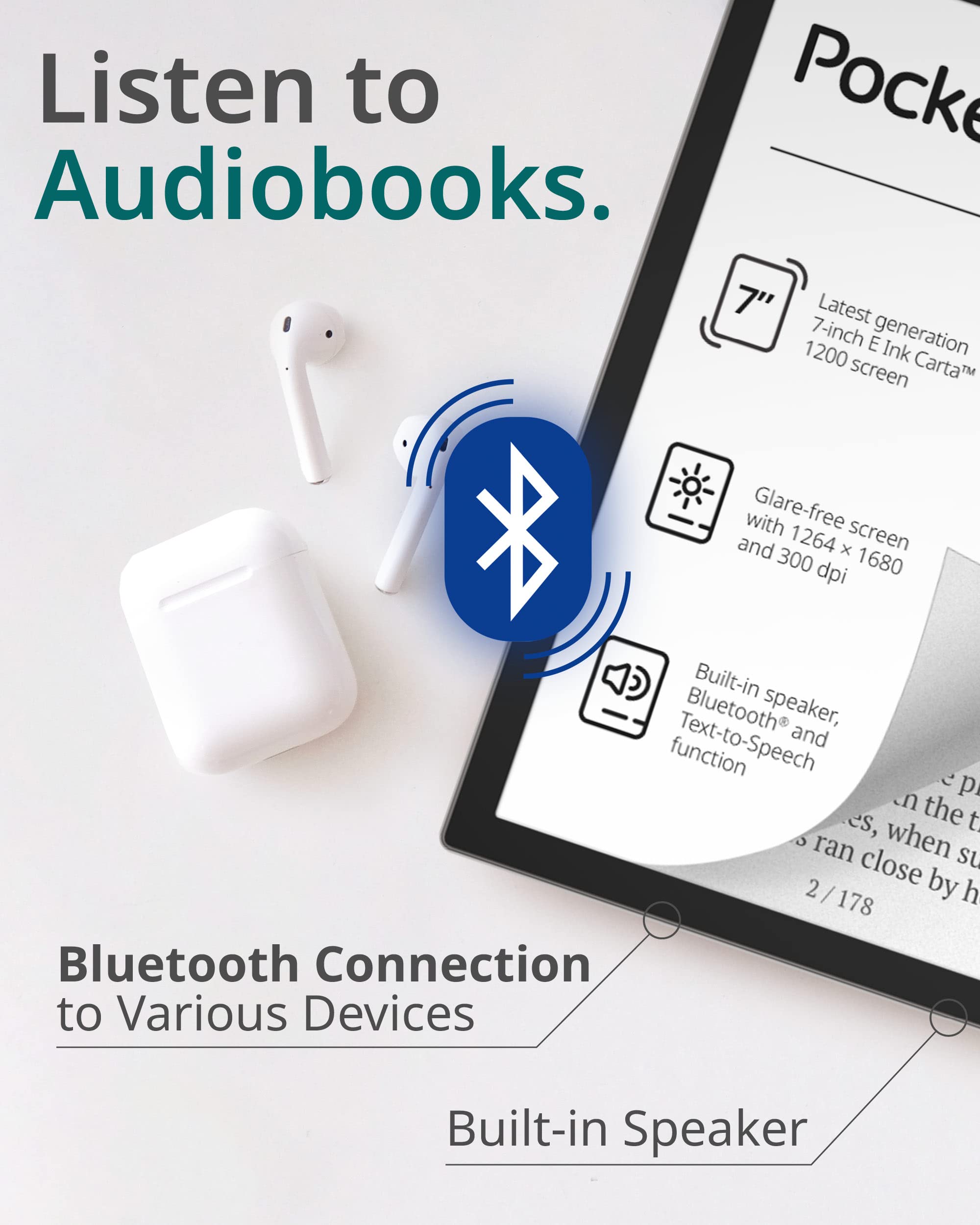 Pocketbook Era E Reader, Stardust Silver, 16Gb | 7 Glare Free & Eye Friendly Touch Screen With E  Ink Technology | Waterproof |