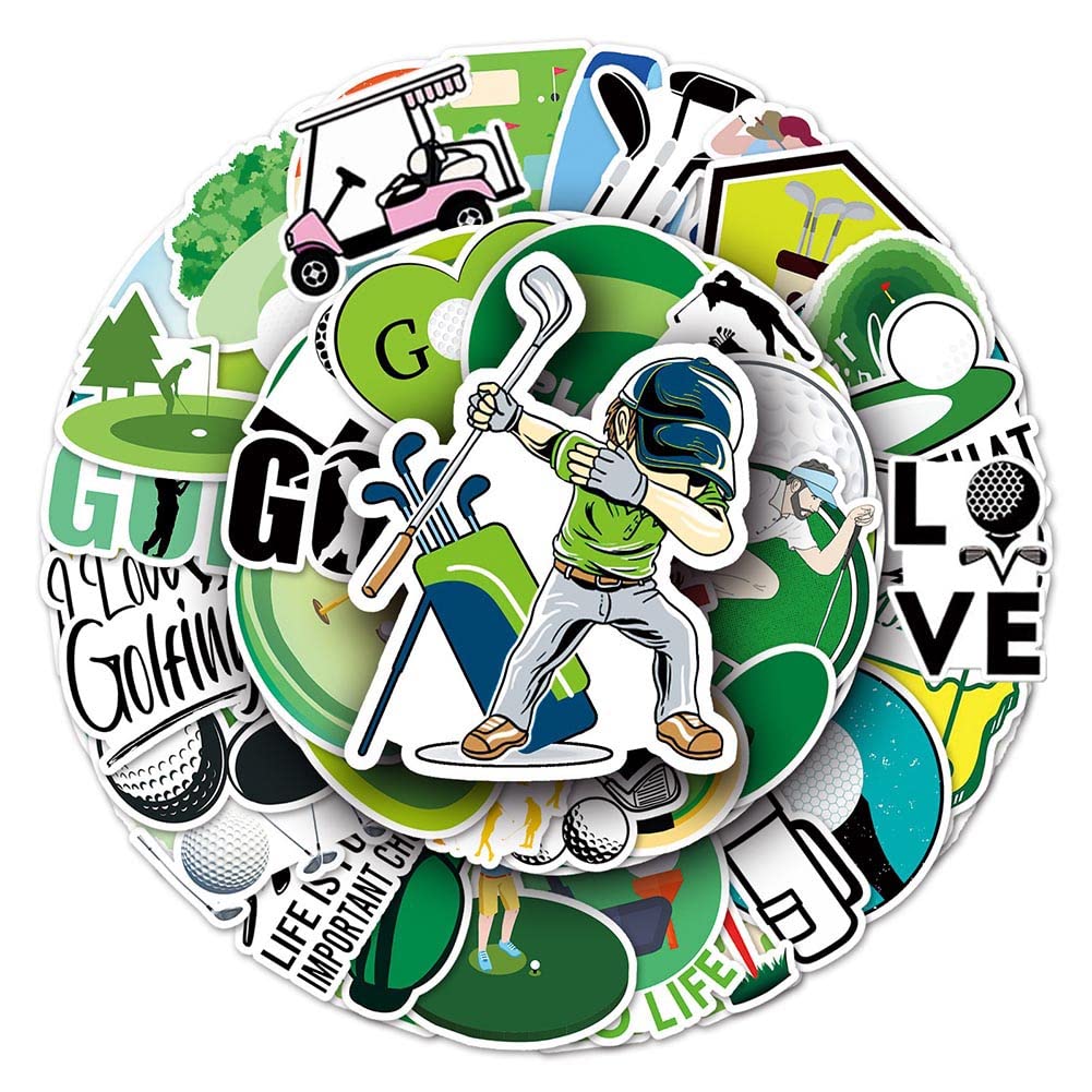 Golf Stickers |50Pcs Golf Sport Waterproof Vinyl Decals For Water Bottles Laptop Luggage Cup Computer Mobile Phone Skateboard