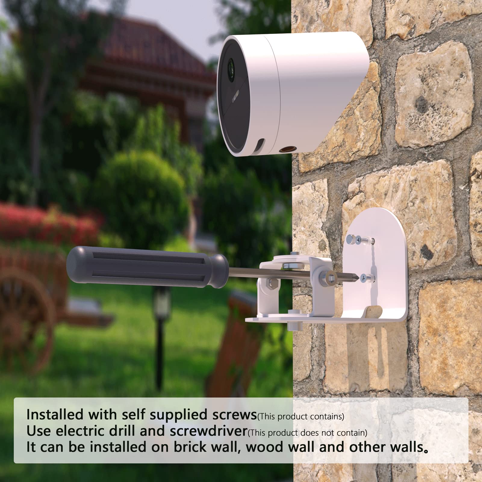 Teccle Metal Wall Mount For Simplisafe Outdoor Camera, Anti Drop, 360 Degree Adjustment Swivel Mount Bracket (Camera Not Included) (2 Pack)