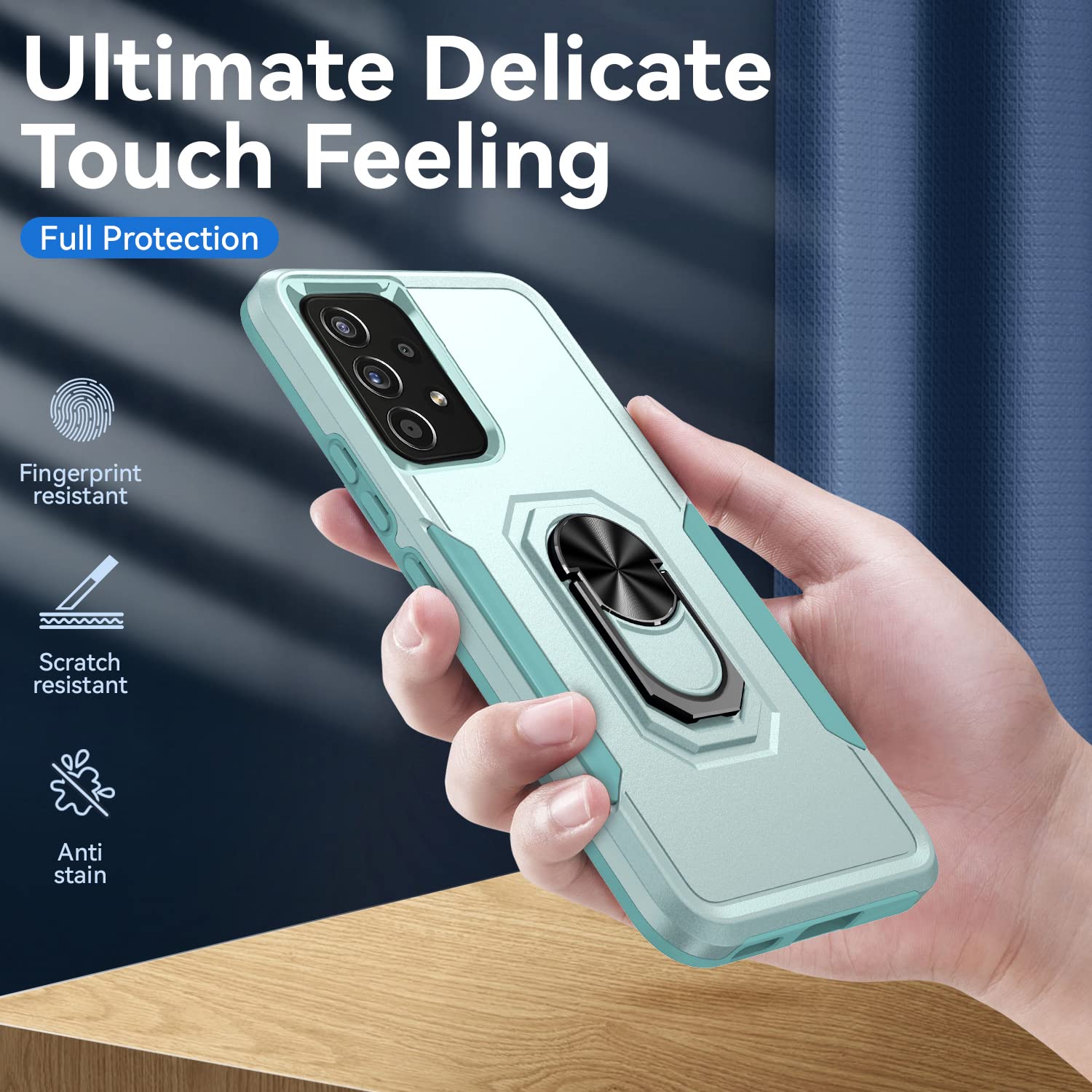 Janmitta Compatible With Samsung Galaxy A53 5G Case,With 1 Pack Screen Protector+1 Pack Camera Lens Protector,Shockproof Full Bo