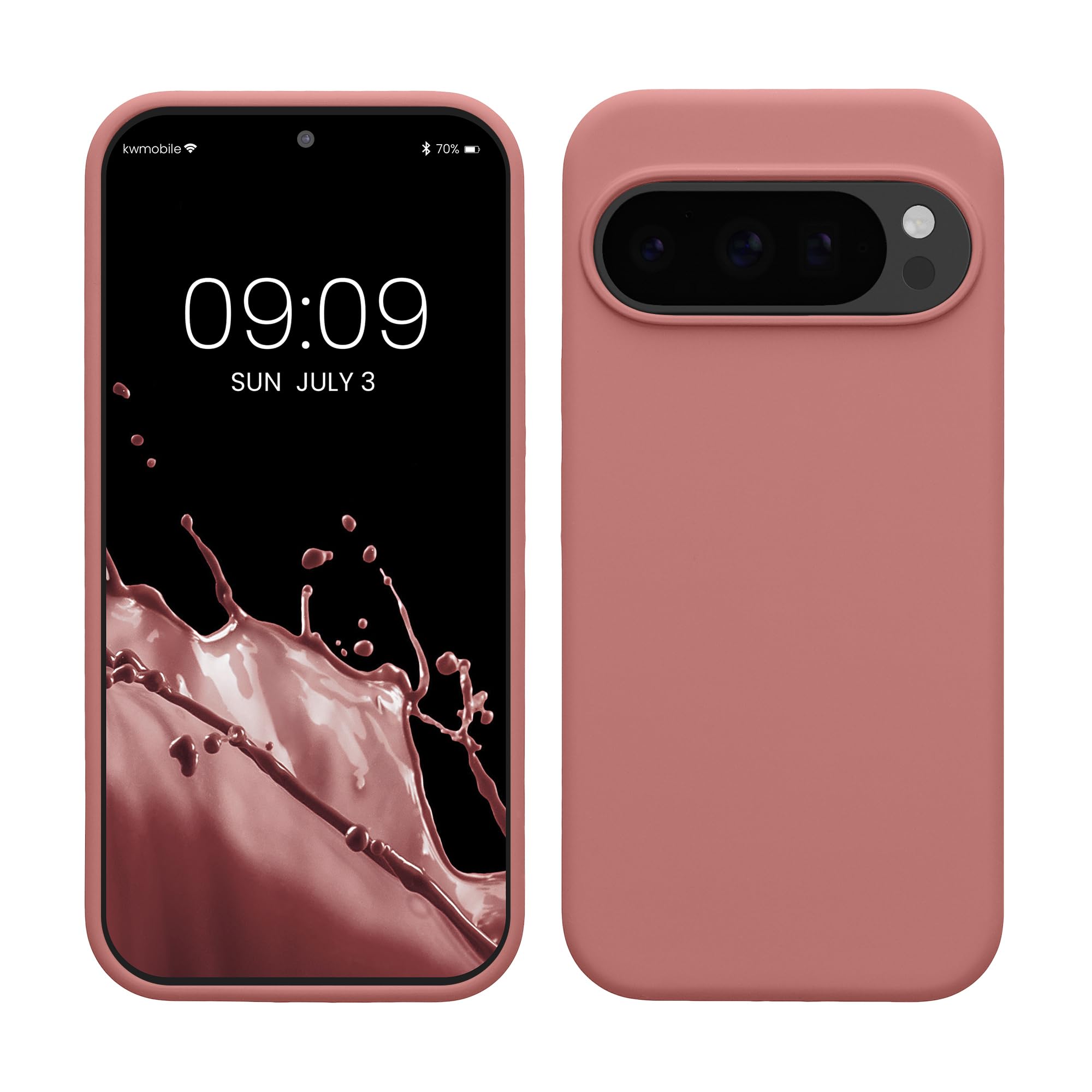 kwmobile Case Compatible with Google Pixel 10 / Pixel 10 Pro Case - TPU Silicone Phone Cover with Soft Finish - Winter Rose