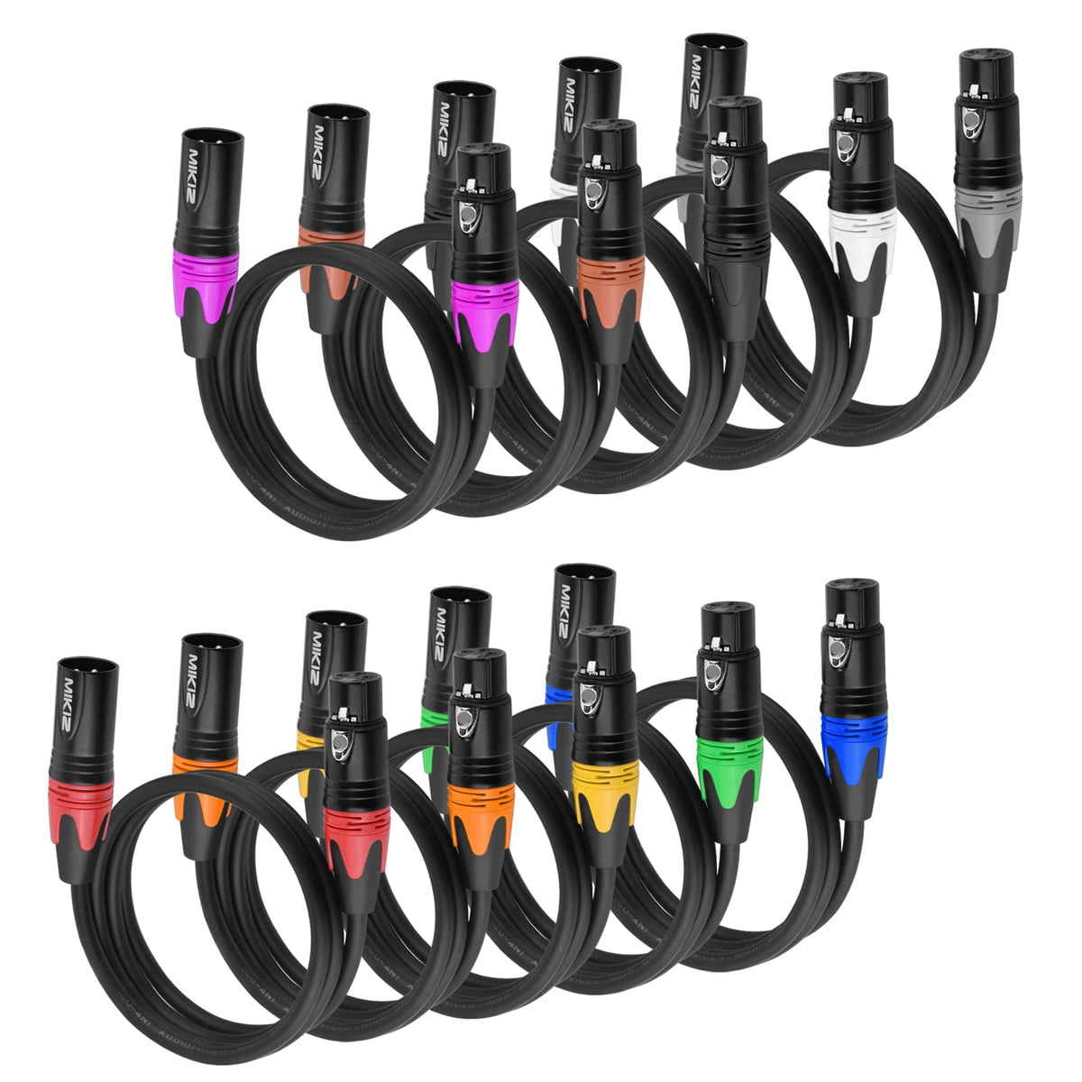 Mikiz Xlr Microphone Cables 3Ft 10 Packs 3 Pins Xlr Male To Female Patch Cables 3 Ft