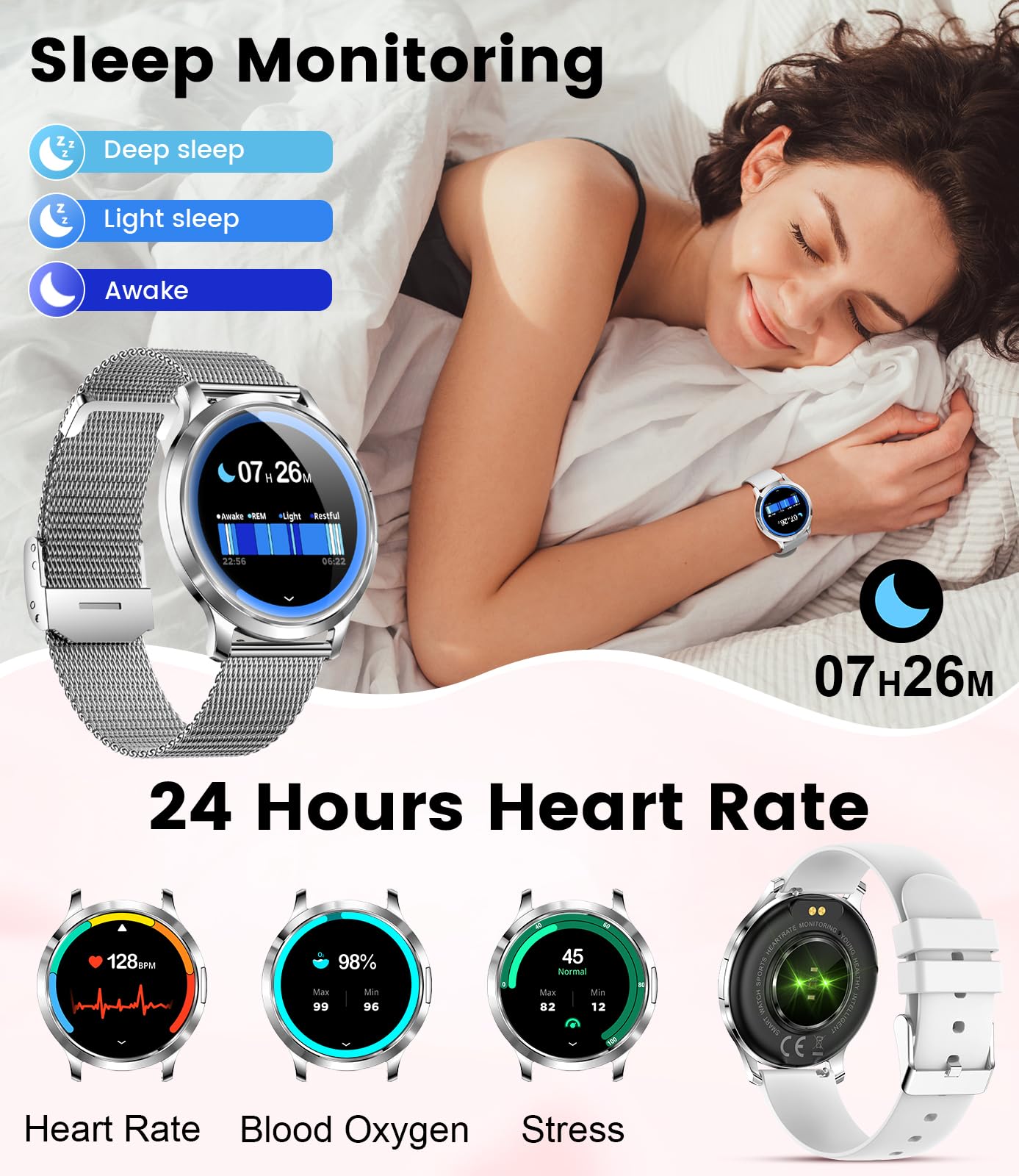 Dremac Smart Watch(Make Call/Thin),1.32 ' ' Amoled Curved Display For Android Iphone,Smart Watches For Women With Heart Rate Mon