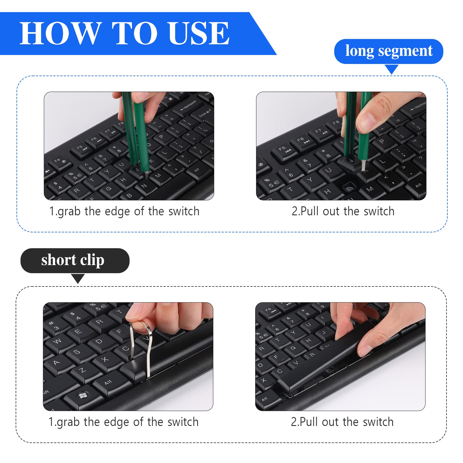 5 Pcs Keyboard Puller Set,Keyboard Cleaning Tools Set Switch Puller Set Stainless Steel Keycap Remover Kit Keyboard Cleaner Tool