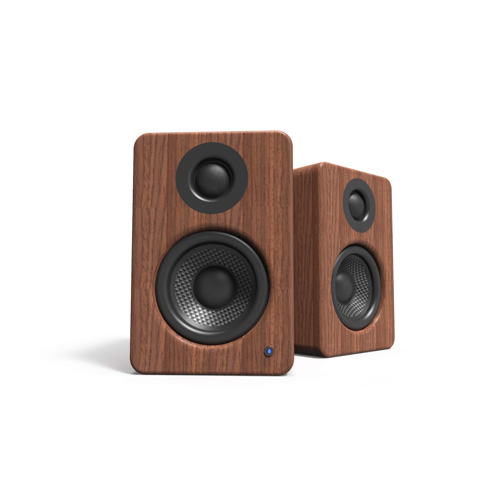 Kanto Yu2Walnut Powered Desktop Computer Speakers | 3'' Drivers | 3/4'' Tweeter | 50 W Rms | Built In Usb Dac & Aux Input | Sub