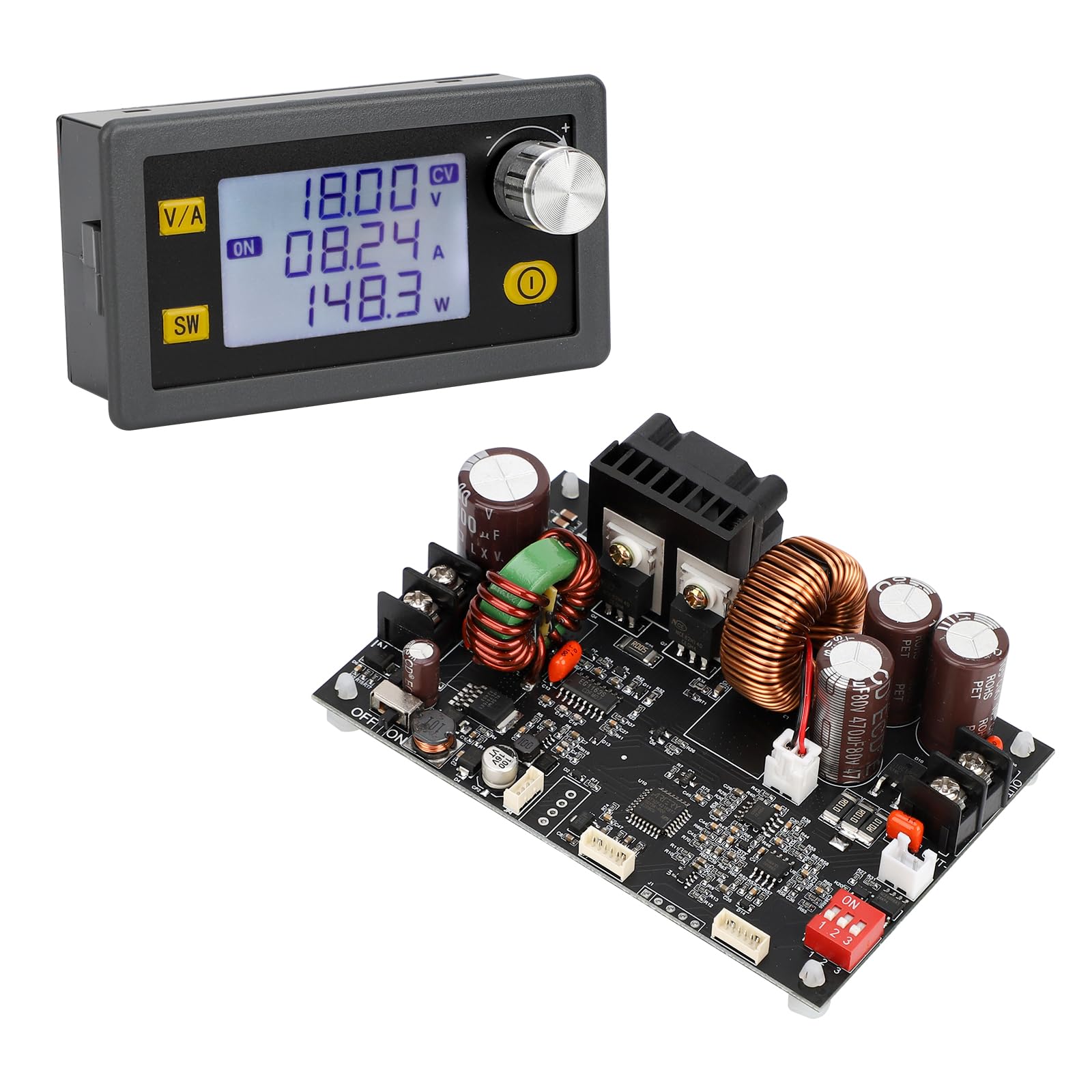 Drok Cnc Dc Buck Converter With Meter, 6 70V To 0 60V 10A 600W, Dc 5V 9V 12V 24V 36V 48V 60V Fixed Output Voltage, Adjustable Po