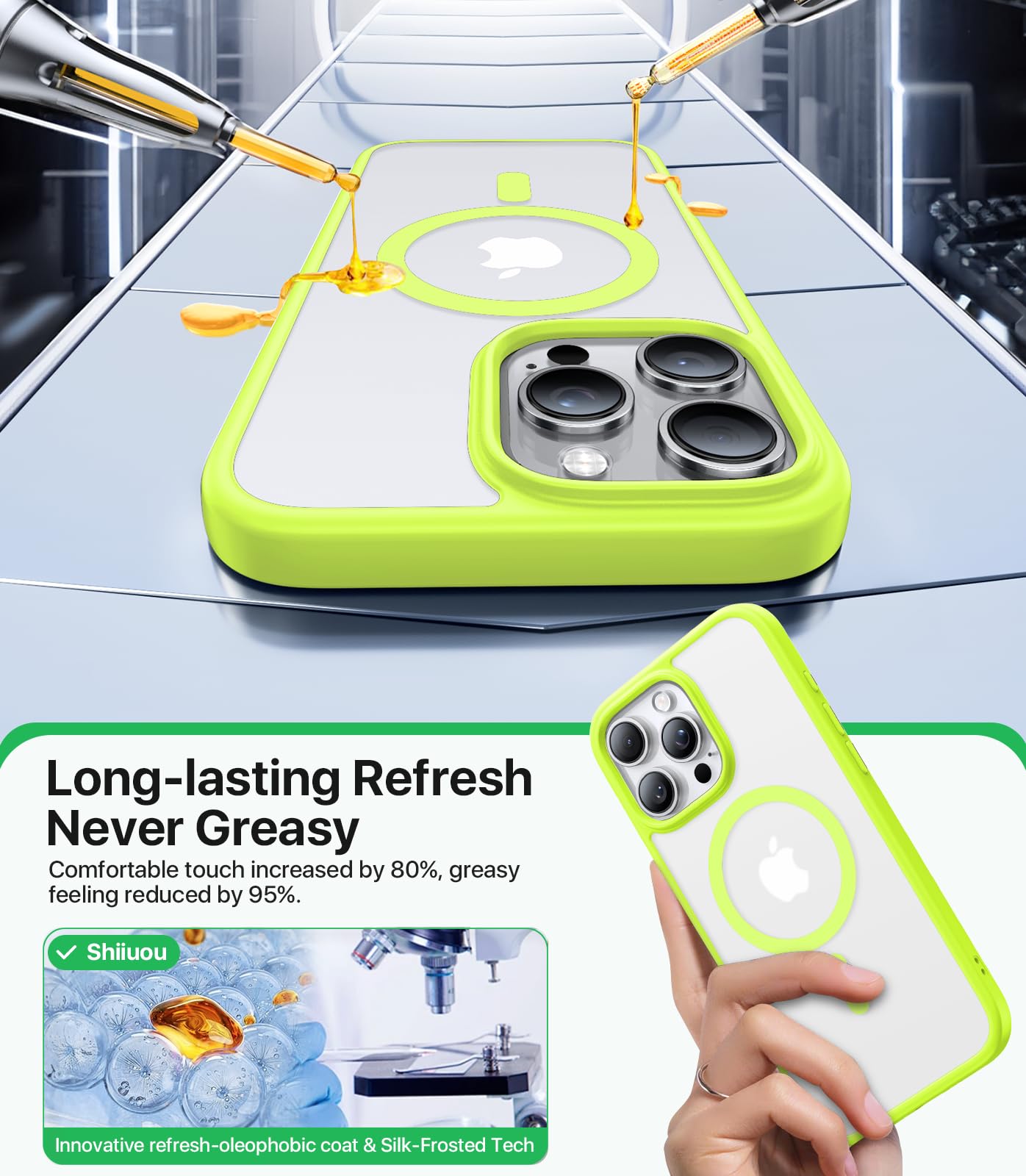 Shiiuou Strong Magnetic For Iphone 16 Pro Case,Skin Friendly[Compatible With Magsafe] [Military Grade Test Protection] Shockproo