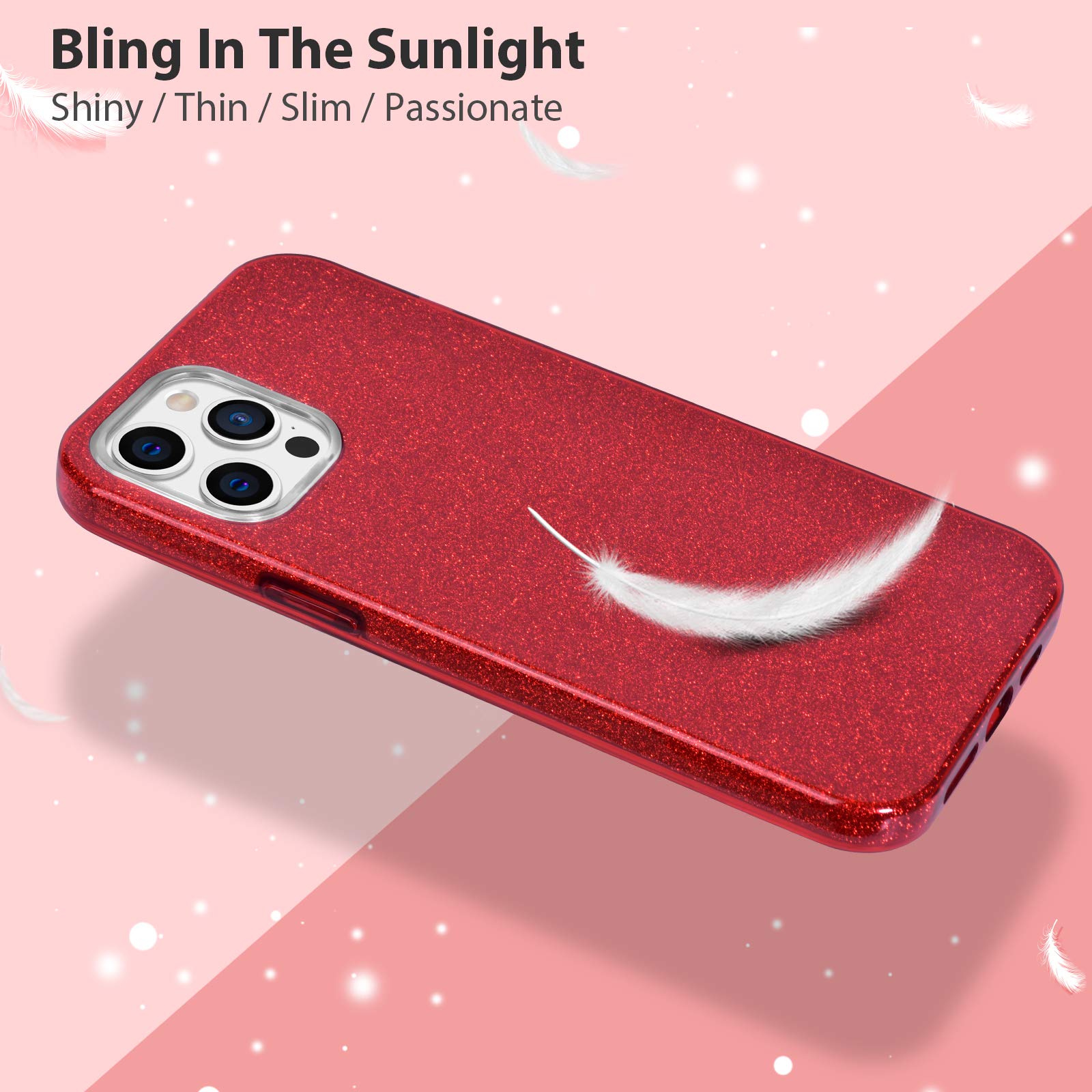 Mateprox Compatible With Iphone 12 Pro Case Compatible With Iphone 12 Cases Glitter Bling Sparkle Cute Girls Women Protective Ch