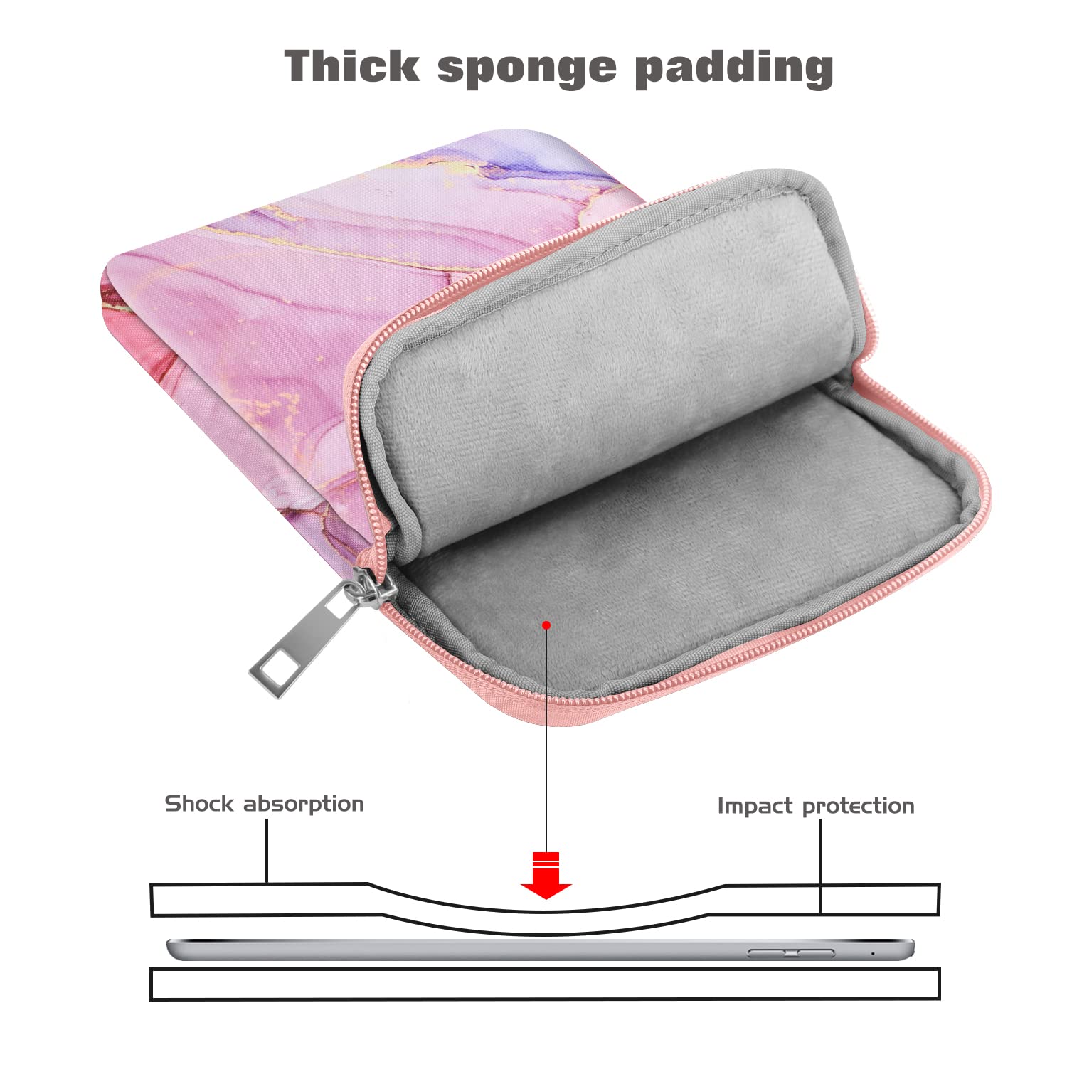 MoKo 9 11 Inch Tablet Sleeve Bag Carrying Case Fits iPad air 5 10.9' 2022,iPad Pro 11 M2 2022 2018,iPad 10th 10.9,iPad 9/8/7th Gen 10.2,iPad Air 4 10.9/Air 3 10.5,Tab S8/S9 11',Cloudy Pink
