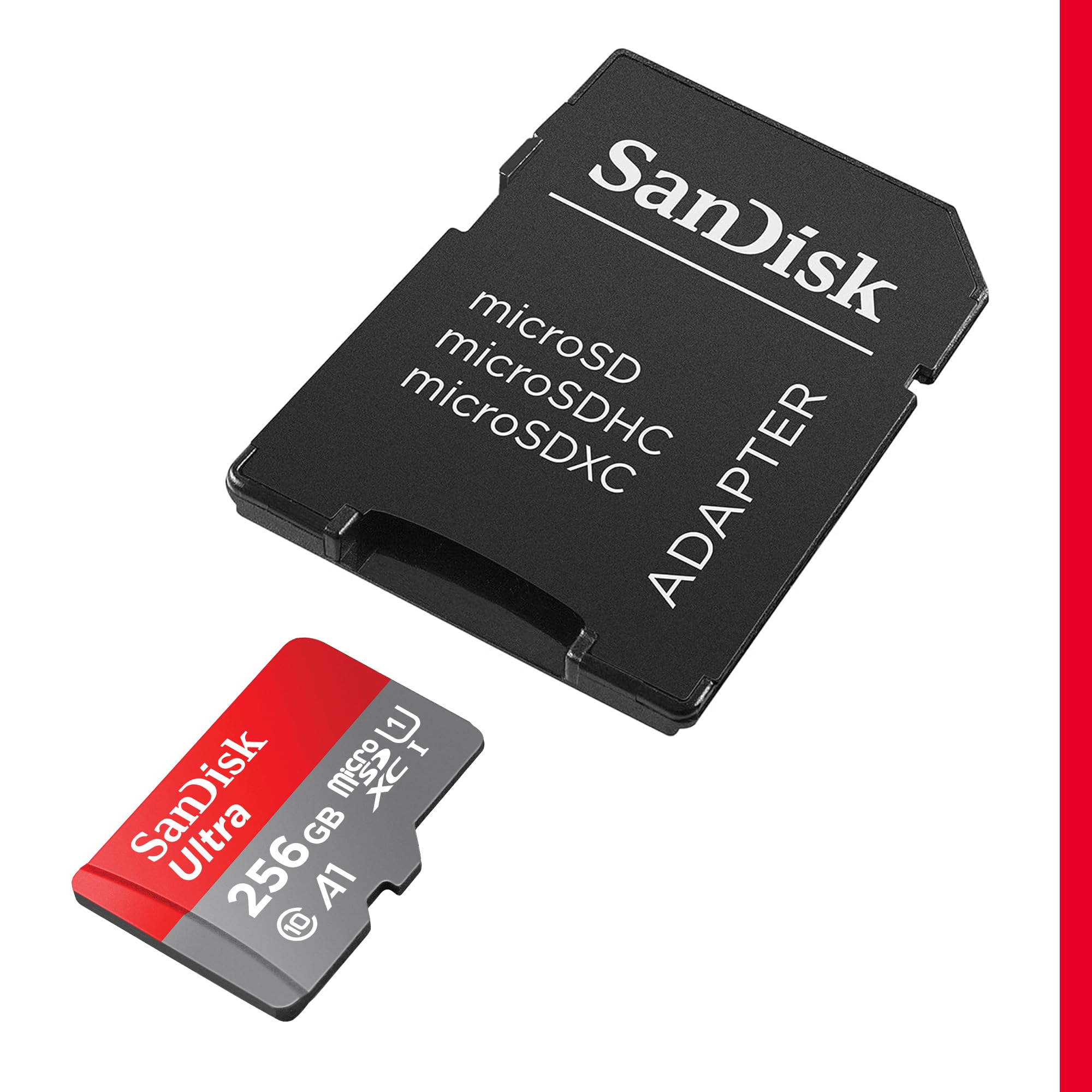 Sandisk 256Gb Ultra Microsdxc Uhs-I Memory Card With Adapter - Up To 150Mb/S, C10, U1, Full Hd, A1, Microsd Card - Sdsquac-256G-
