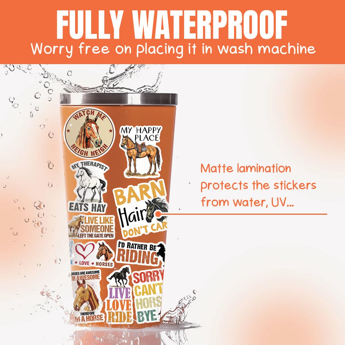 Tayta (10Pcs) Horse Stickers Horse Lover Decals Equestrian Cute Horse Lover Gifts Funny Gifts Multiple Different Design, Waterpr