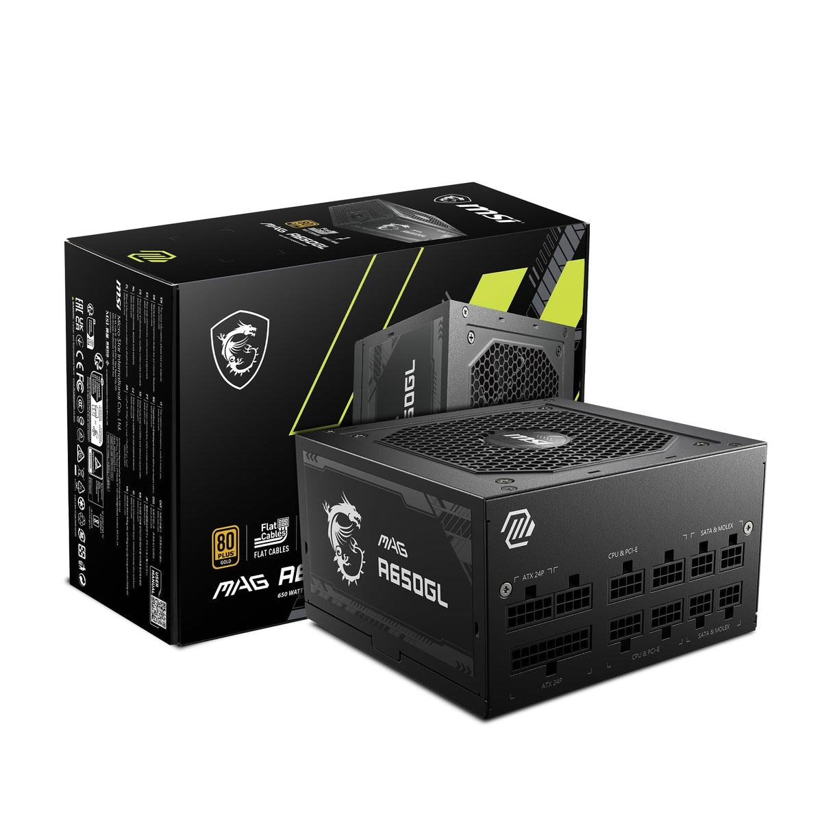 Msi Mag A750Gl Pcie 5 & Atx 3.0 Gaming Power Supply   Full Modular   80 Plus Gold Certified 750W   Compact Size   Atx Psu