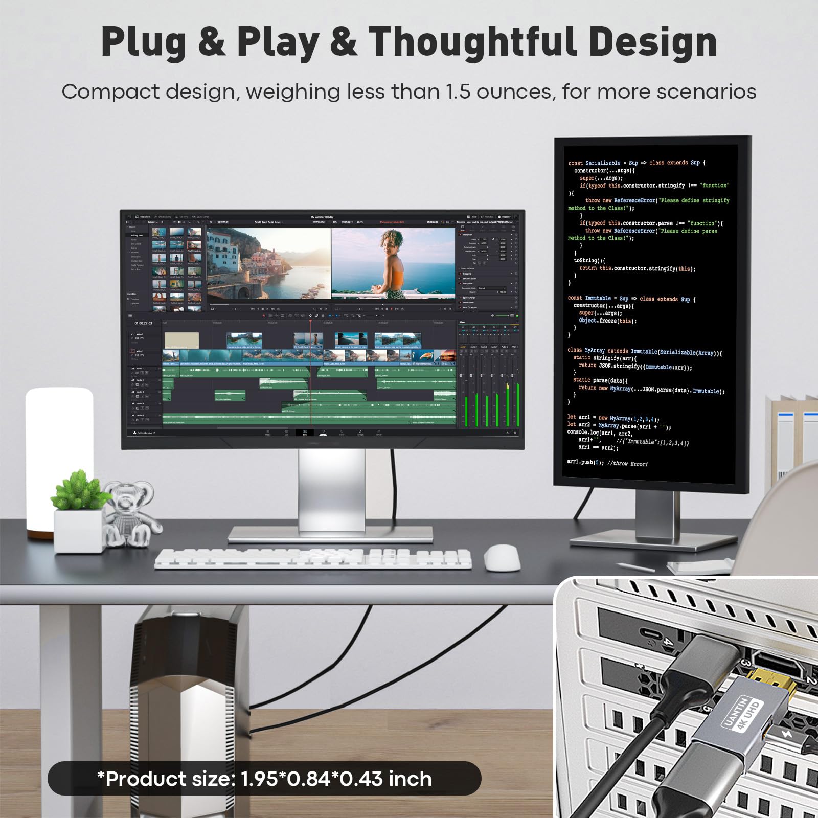 Hdmi To Displayport Adapter (4K 60Hz,1080P 120Hz) Uni Directional Hdmi Male To Dp Female Converter For Monitor Compatible With G