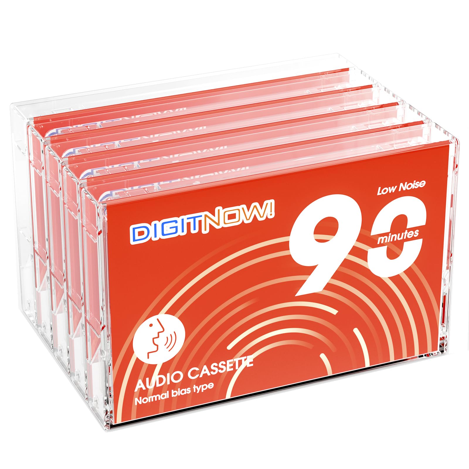 Blank Dictating Audio Cassette Tapes, Low Noise High Output   90 Minute Recording Time For Lectures, Study, Music, Everyday Voice Recording (Pack Of 5)