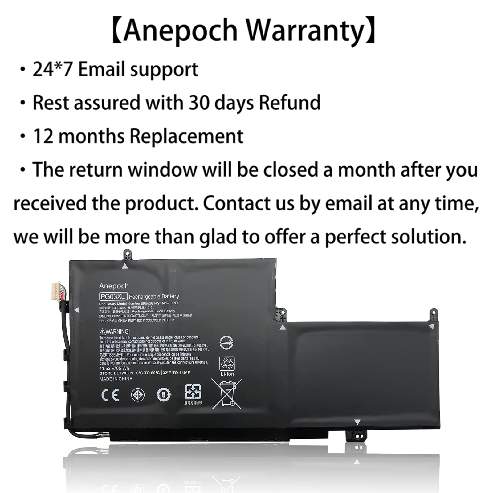 Anepoch Pg03Xl 831532 421 Laptop Battery Replacement For Hp Spectre X360 15 Ap012Dx 15 Ap011Dx 15 Ap000Na 15 Ap000Nx 15 Ap001Nf