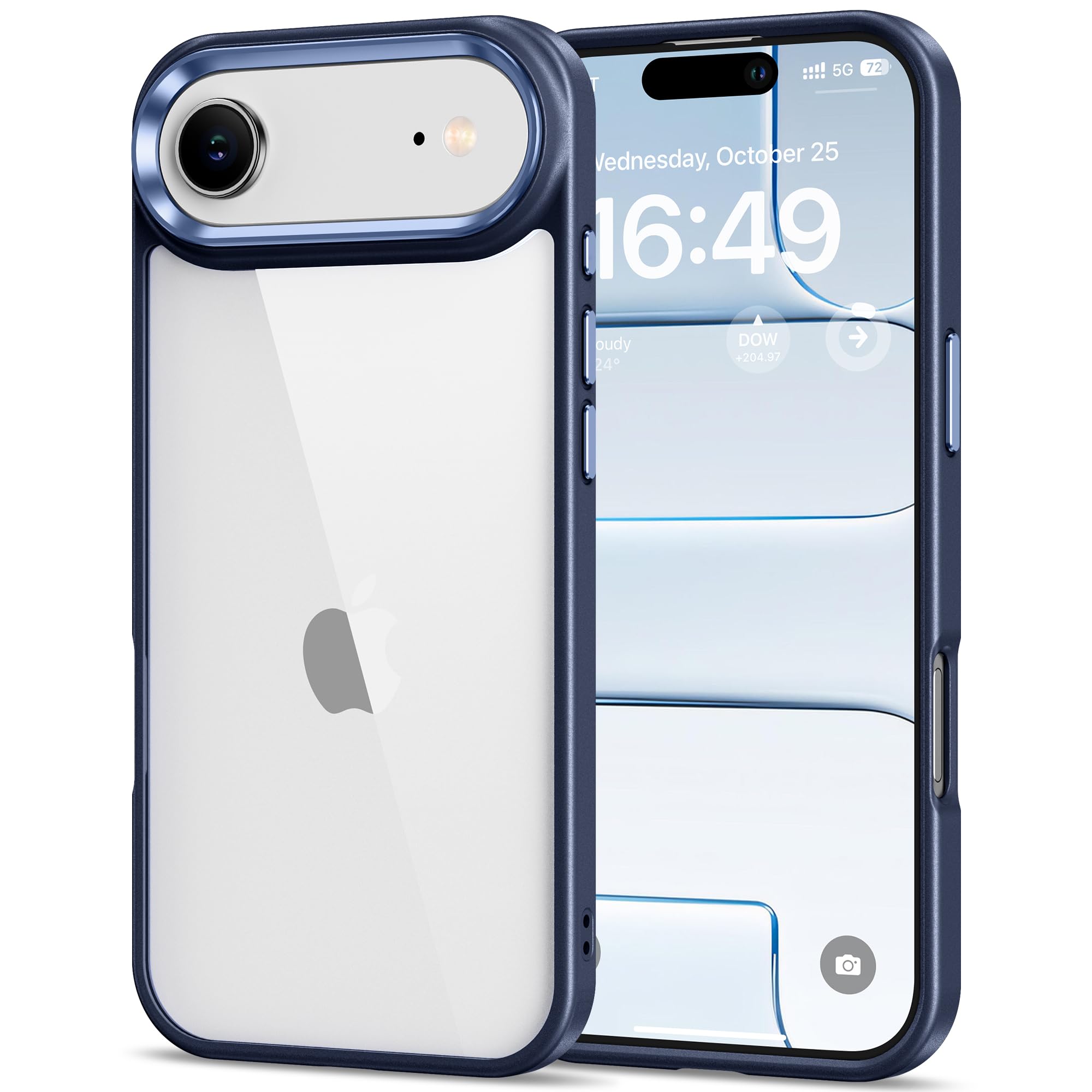 HOOMIL Case for iPhone Air 6.5-Inch, Non-Yellowing, Drop Protection, Anti-Scratch Transparent Hard Back Phone Cover - Blue