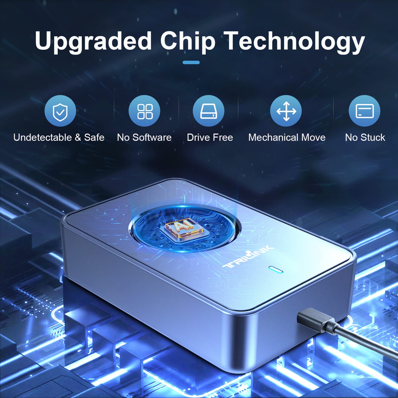 Undetectable Mouse Jiggler, Automatic Mouse Mover With Power Adapter & On/Off Switch, Mouse Wiggler Mouse Shaker For Computer La