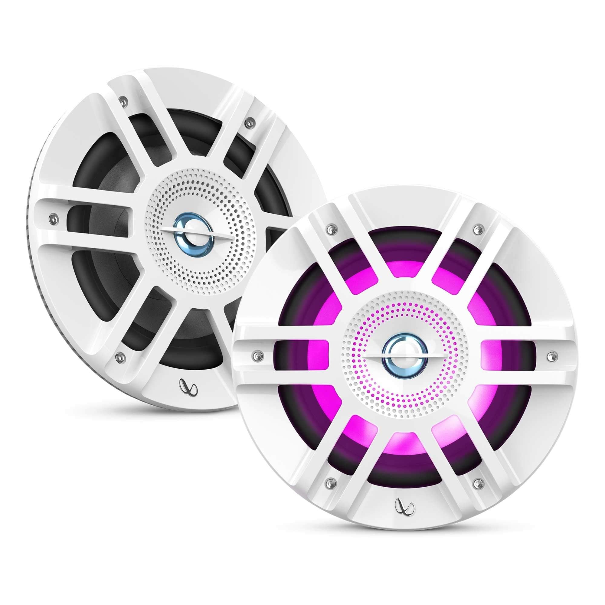 Infinity Kappa6120Mam   Kappa Marine Kappa6120M White 6.5'' Premium 2 Way Rgb Led Coaxial Speakers