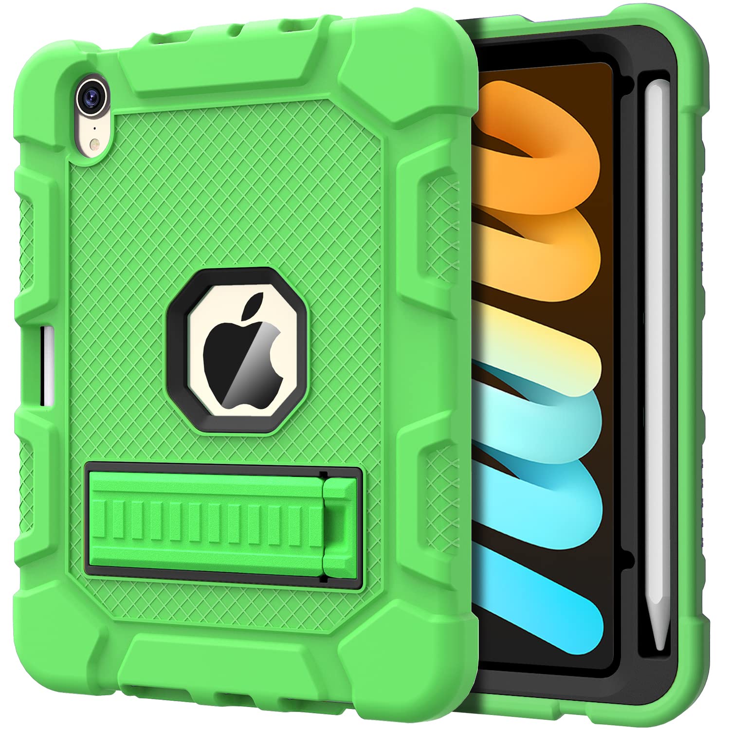 Azzsy Case For Ipad Mini 6 8.3 Inch 2021 With Pencil Holder, Slim Heavy Duty Shockproof Rugged Protective Case For Ipad Mini 6Th