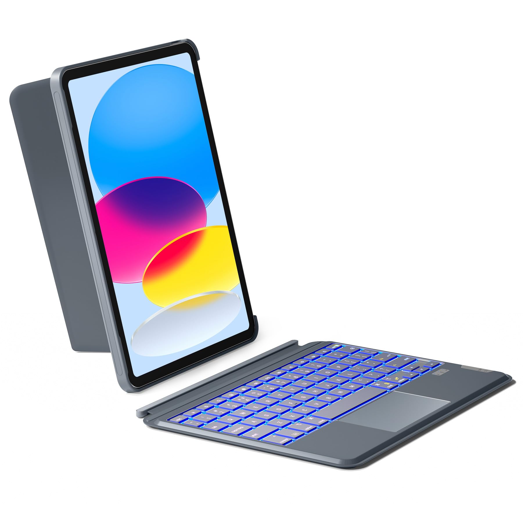Inateck iPad 10th Generation Case with Keyboard, Detachable iPad Keyboard Case with 7-Color Backlight and Touchpad for New iPad