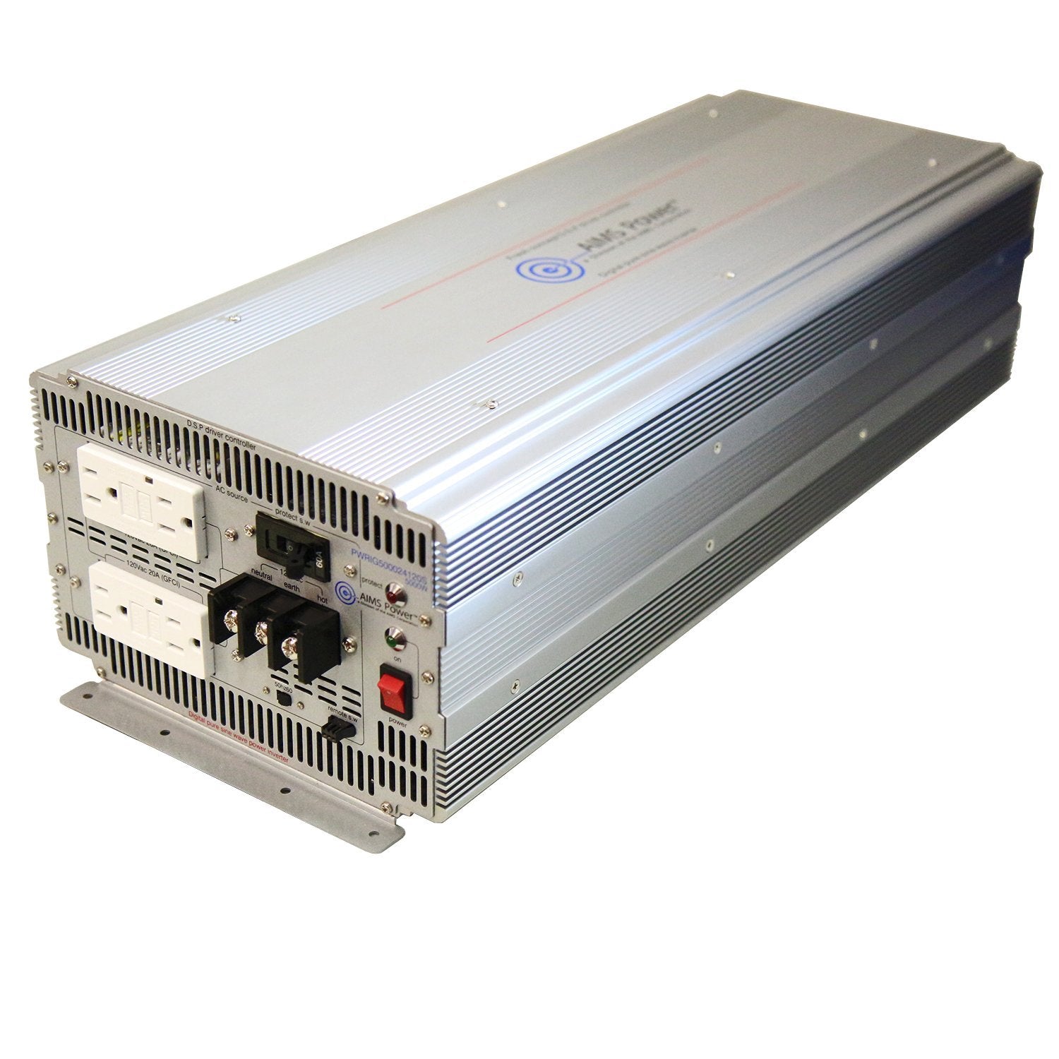 AIMS Power 5000 Watt 12V DC to 120V AC Industrial Pure Sine Power Inverter Industrial