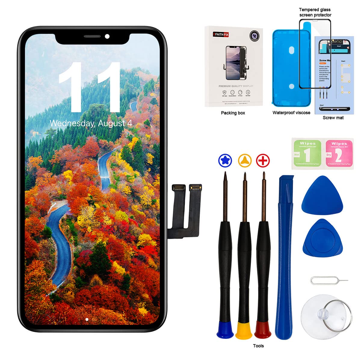 Efaithfix For Iphone 11 Lcd Screen Replacement 6.1 Inch Frame Assembly Lcd Display And 3D Touch Screen Digitizer With Repair Too
