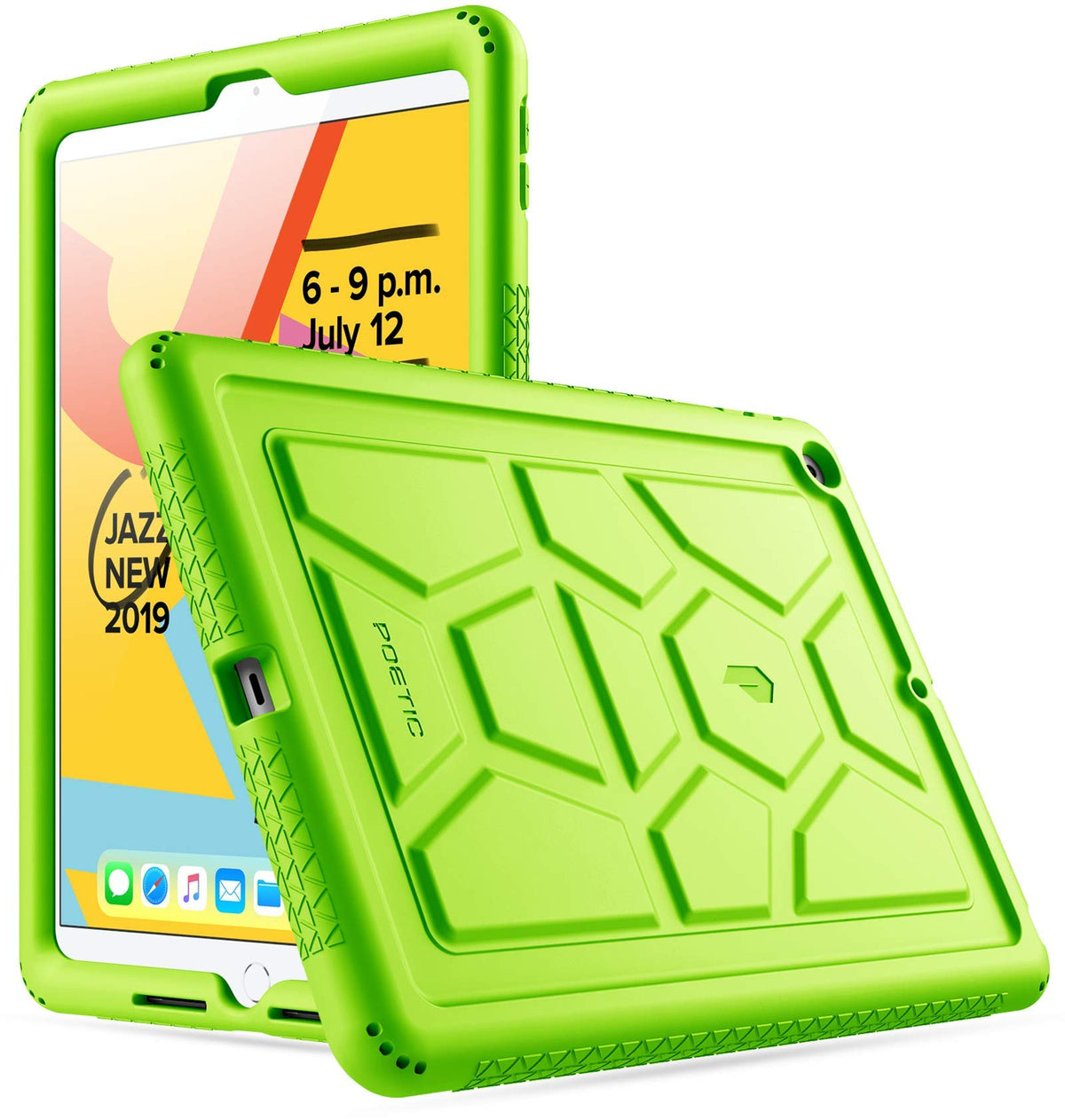 Poetic Turtleskin Case Designed For Ipad 10.2 9Th Generation (2021) / 8Th Generation (2020) / 7Th Generation (2019), Heavy Duty Shockproof Kids Friendly Silicone Case Cover, Green
